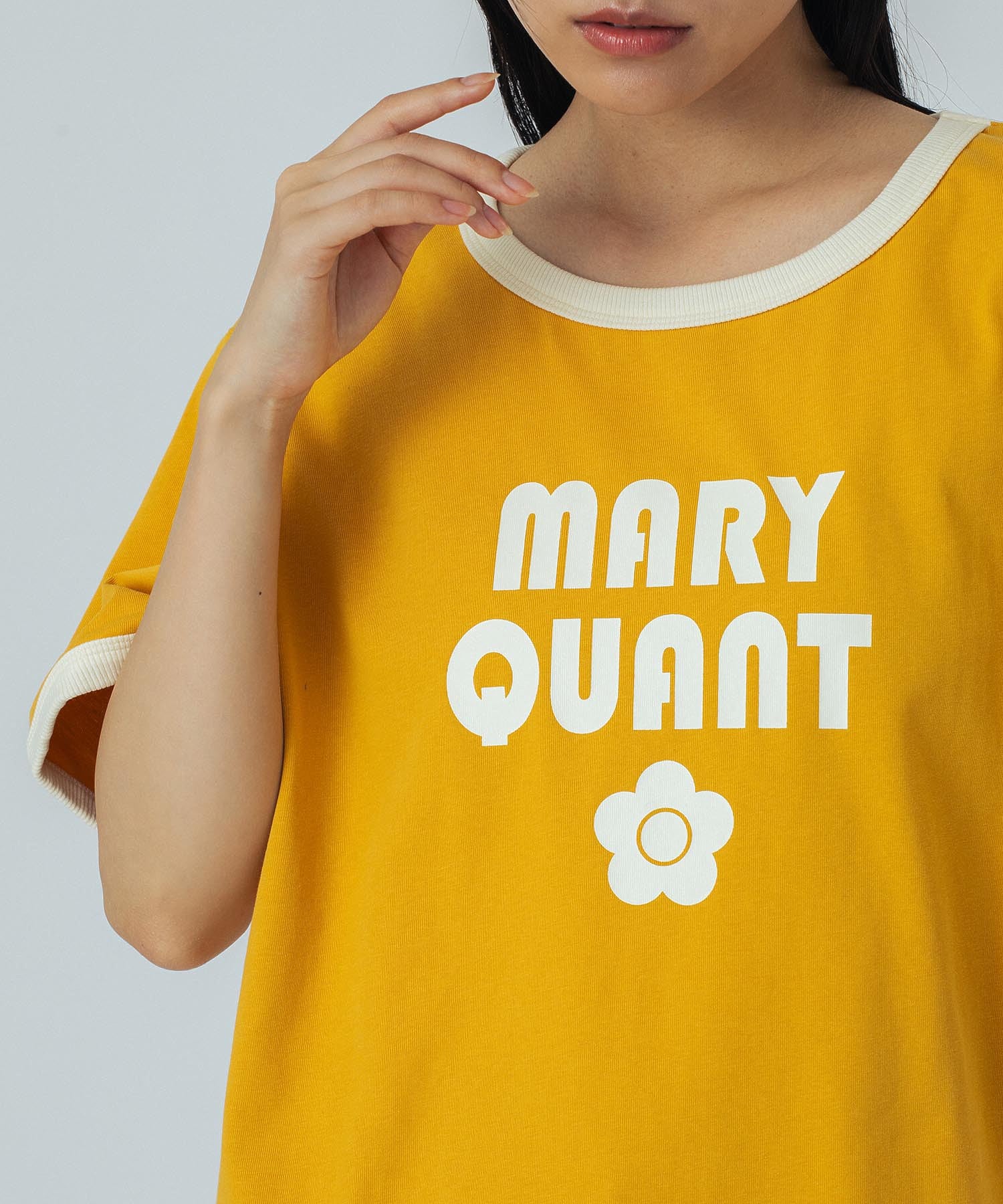 【イエローカラー/S・LサイズROSE BUD別注】MARY QUANT/RINGER TSHIRT