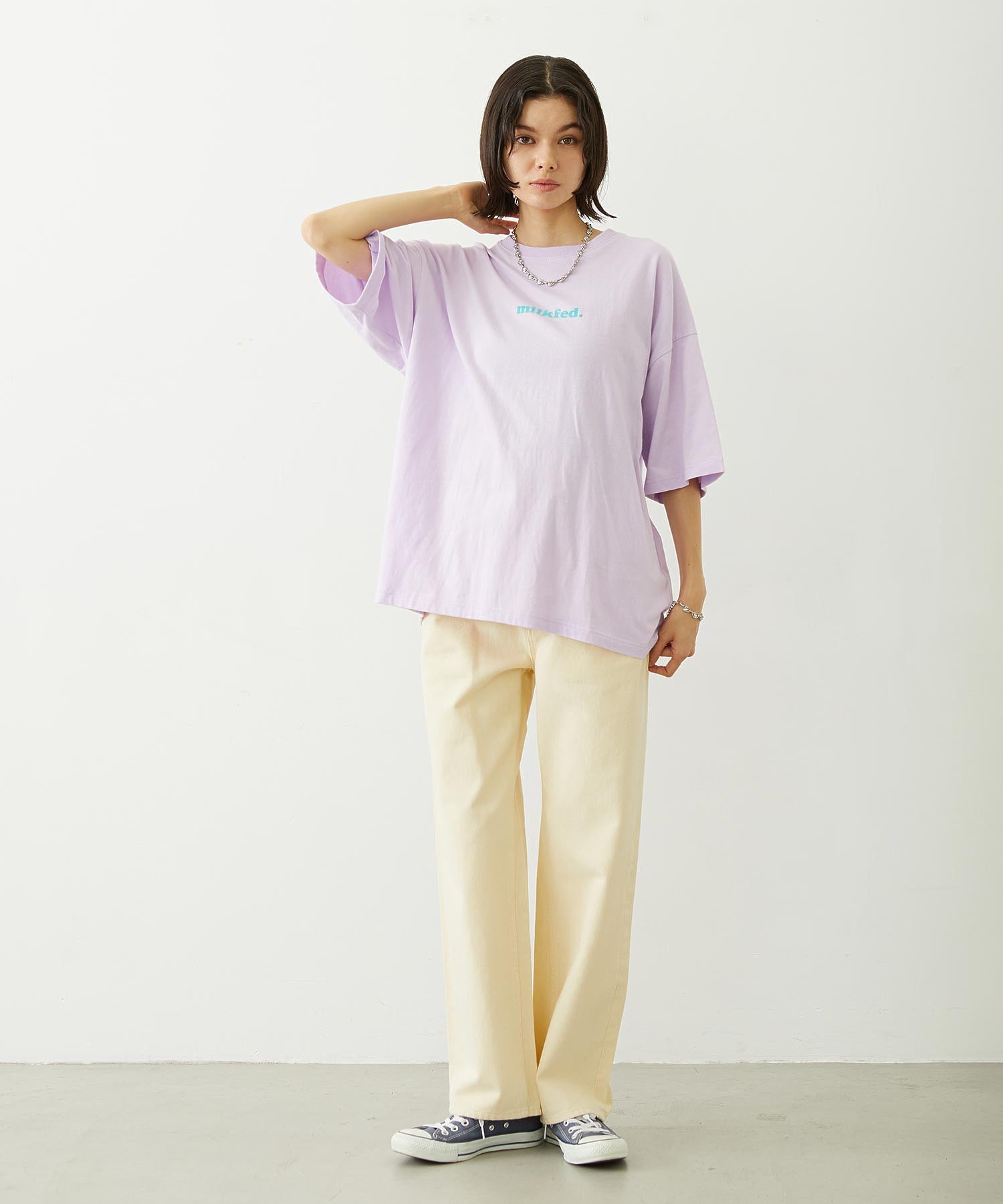 MILKFED. EMBROIDERED DENIM PANTS