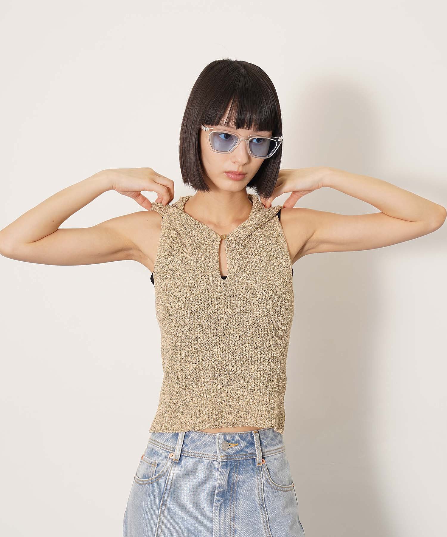 ＜人気アイテム再入荷＞バックオープンニットフーディー