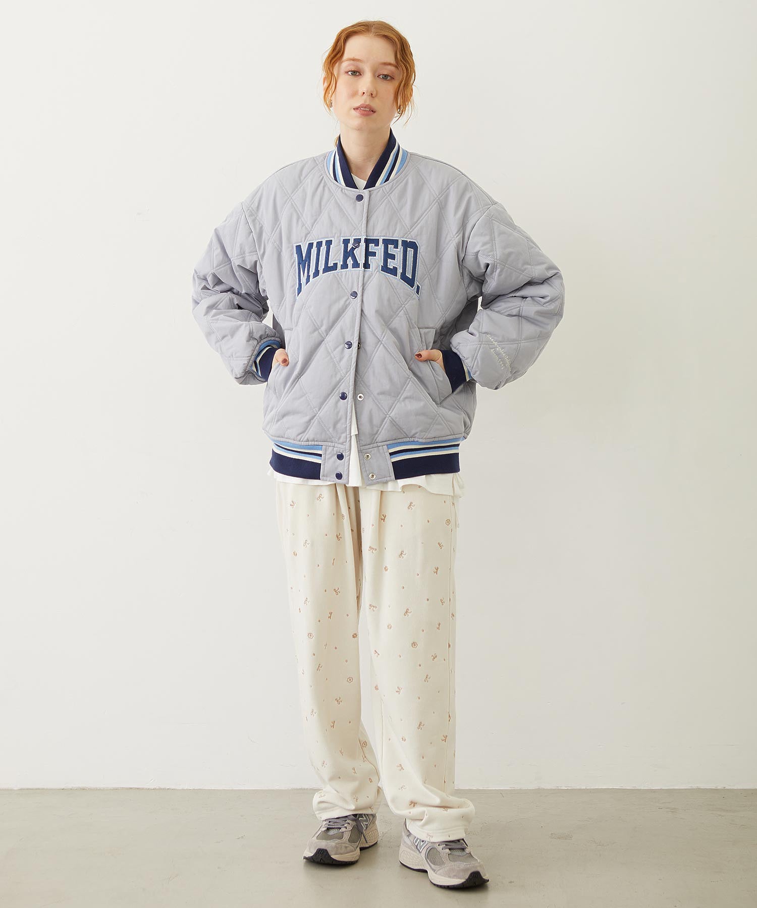 SATIN LOGO PATCH QUILTED JACKET