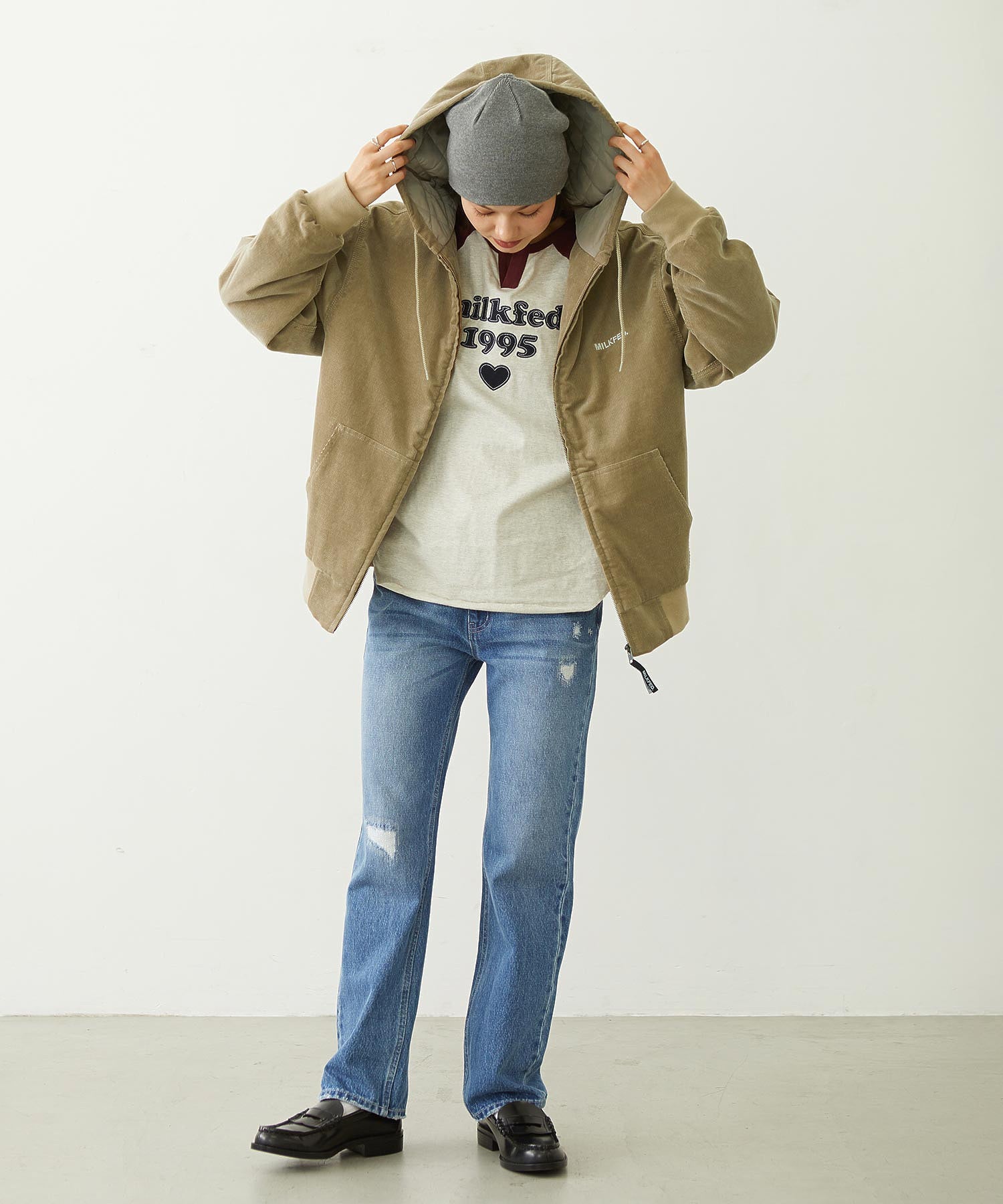 REPAIR DETAIL DENIM PANTS