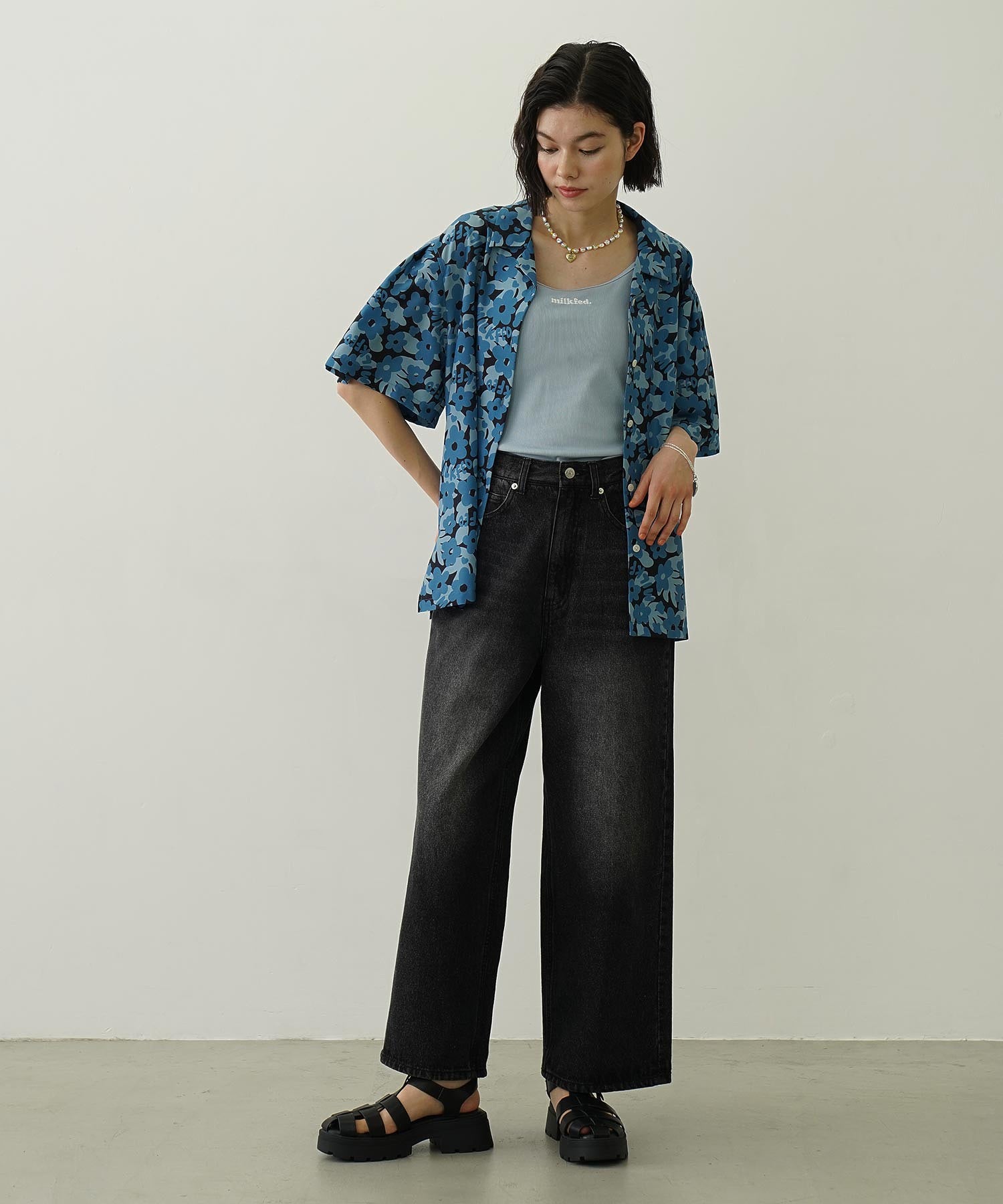 COOPER HEART WIDE DENIM PANTS