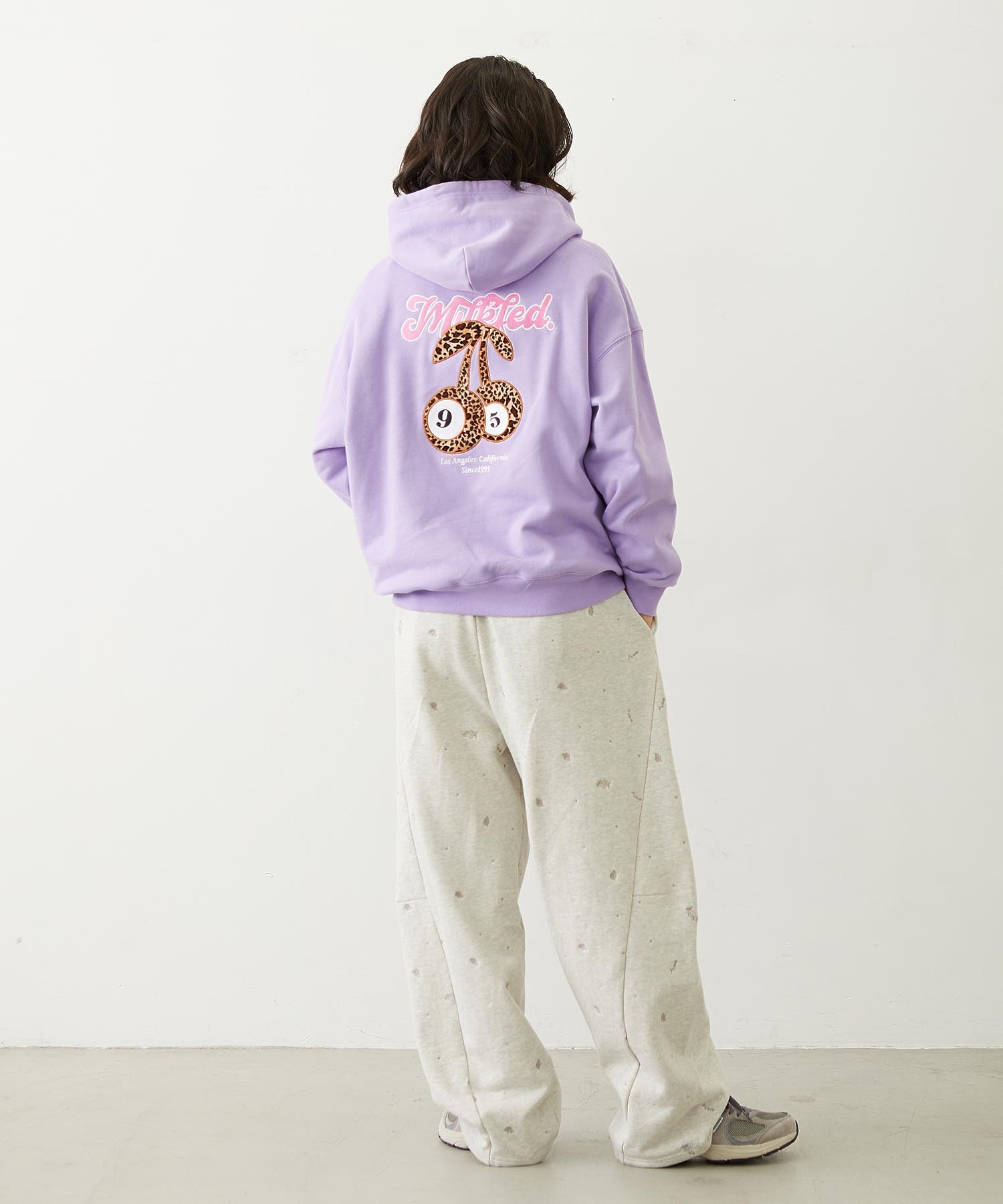 EMBROIDERED ROSE SWEAT WIDE PANTS