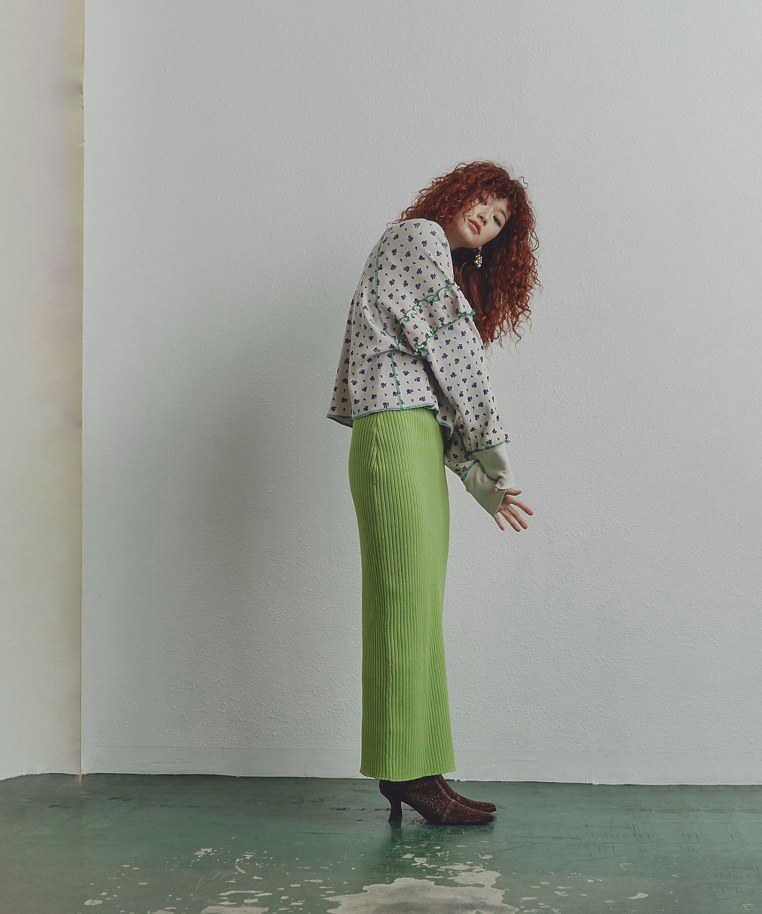 リブニットスカート