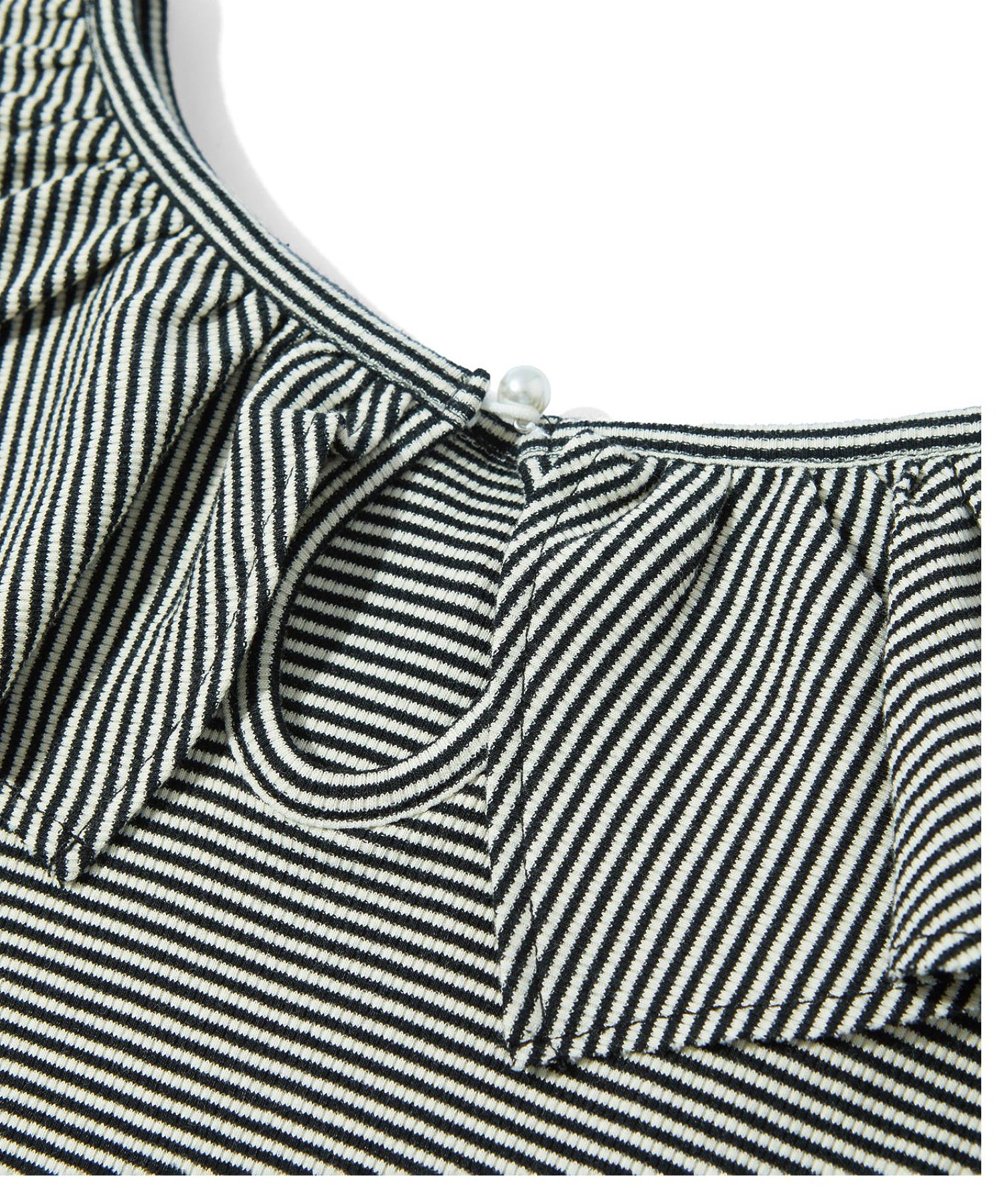 2WAY RUFFLE COLLAR STRIPED L/S TOP