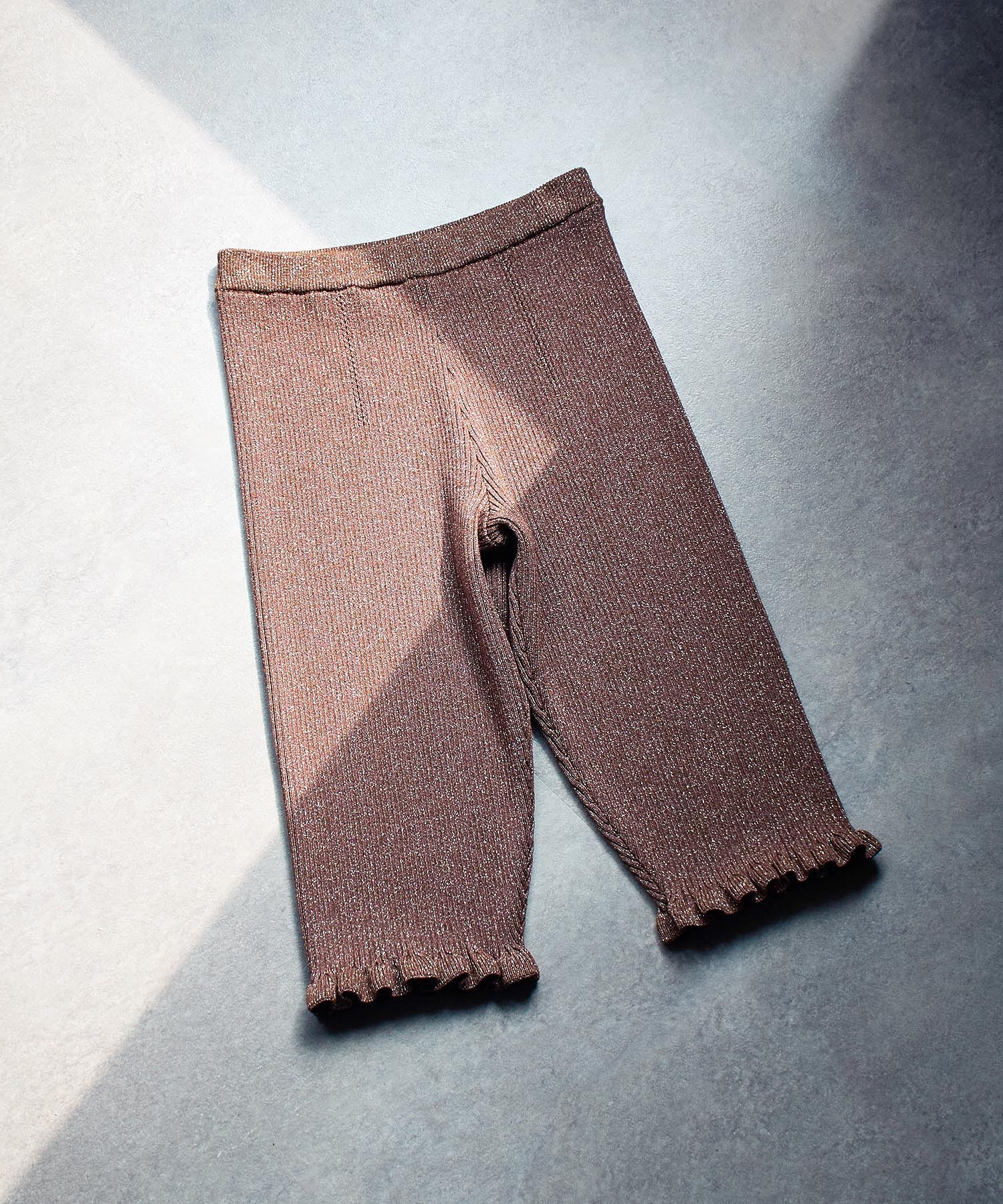 CREOLME/LAME KNIT HALF PANTS