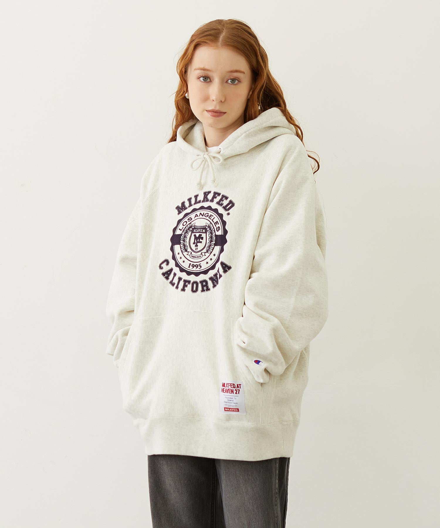MILKFED. × CHAMPION COLLEGE LOGO SWEAT HOODIE