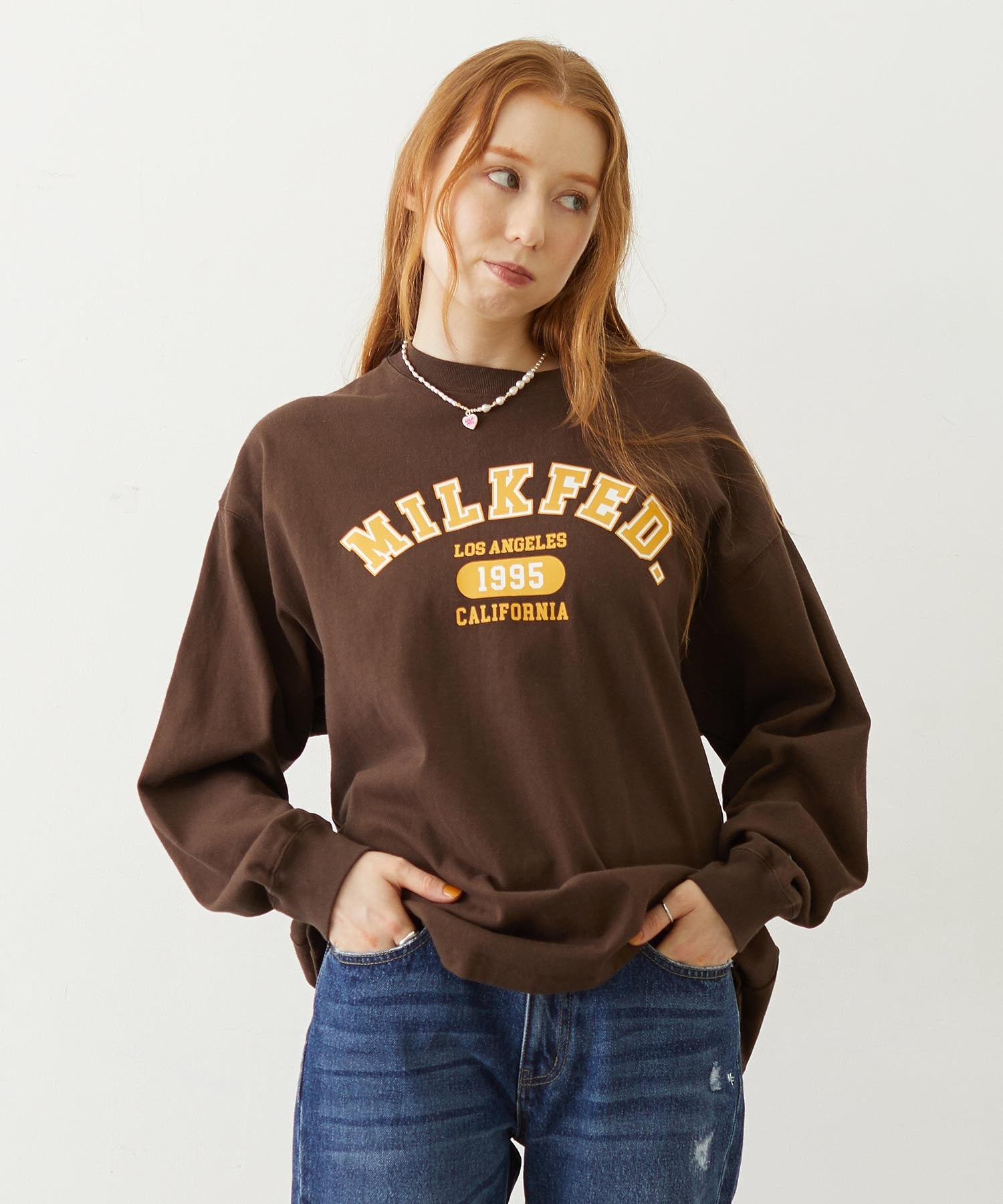MILKFED.×CHAMPION LS TEE