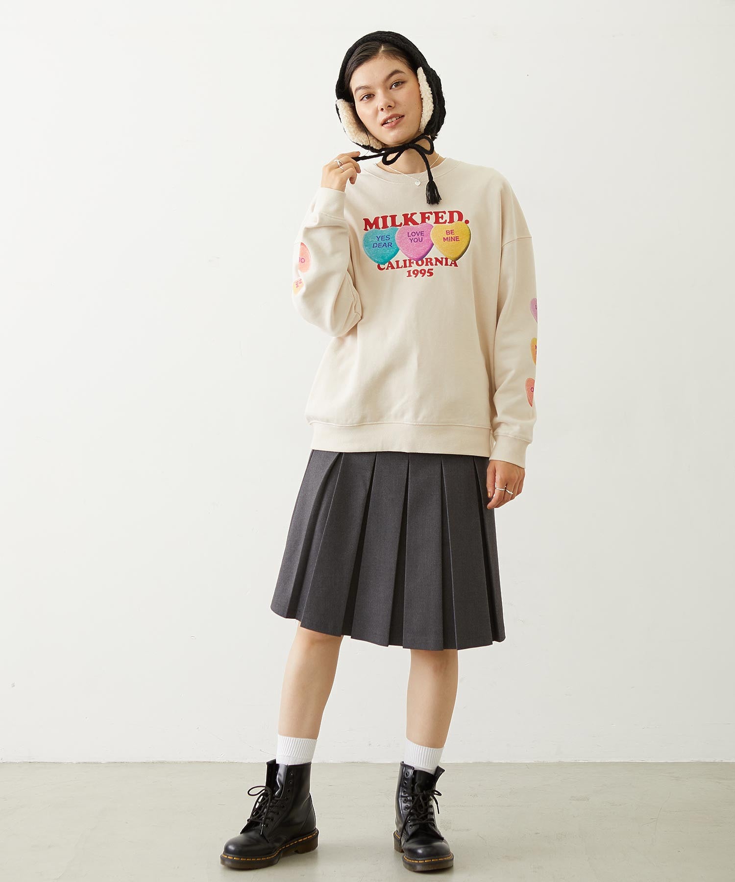BELTED PLEATED SKIRT