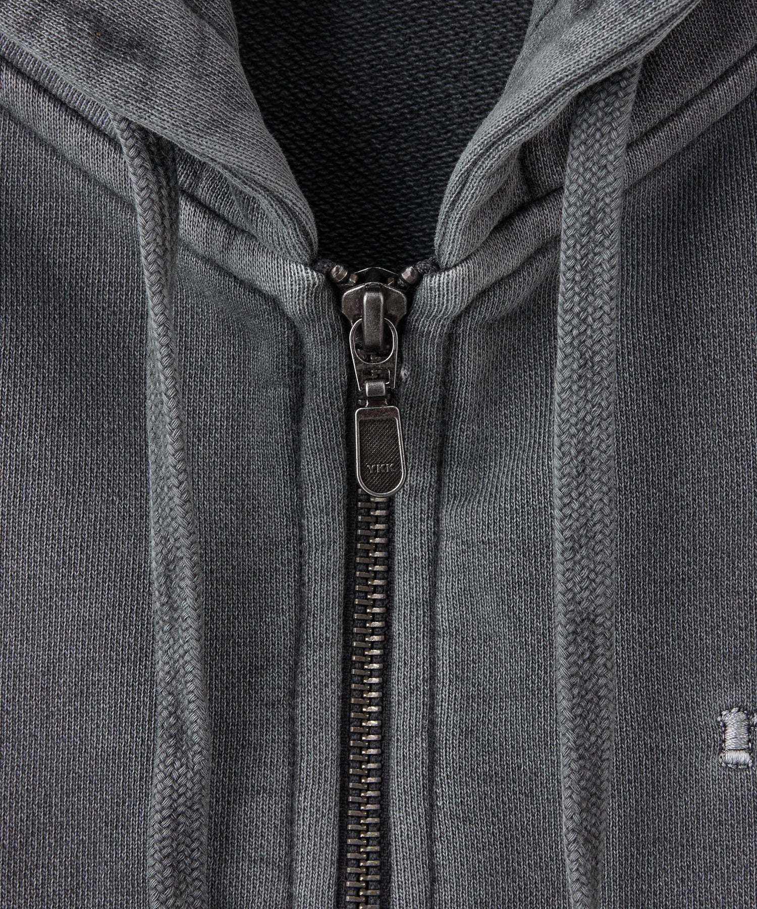 HEART MOTIF FADED CROPPED ZIP UP HOODIE