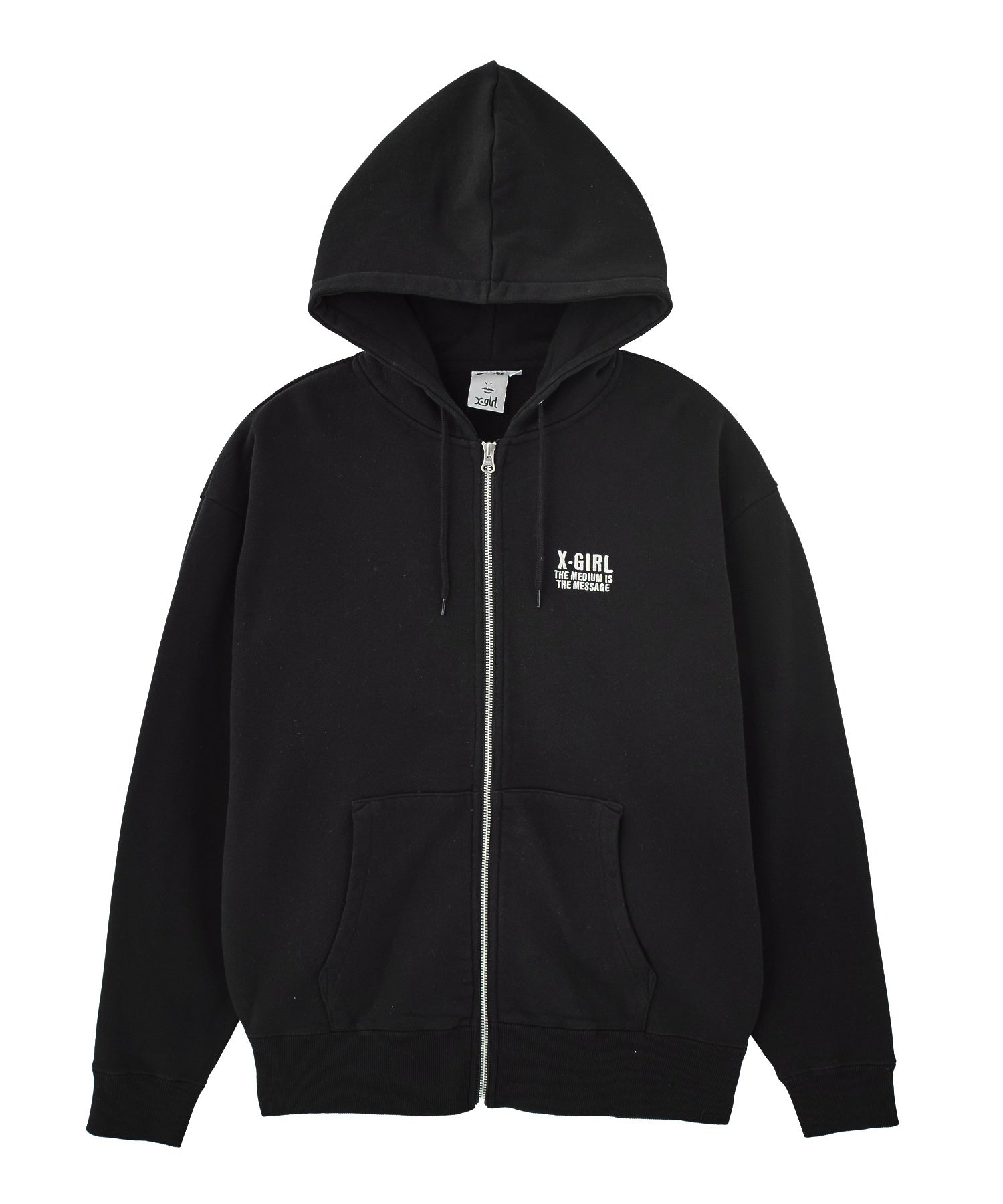 CIRCLE MESSAGE AND FACE ZIP UP SWEAT HOODIE