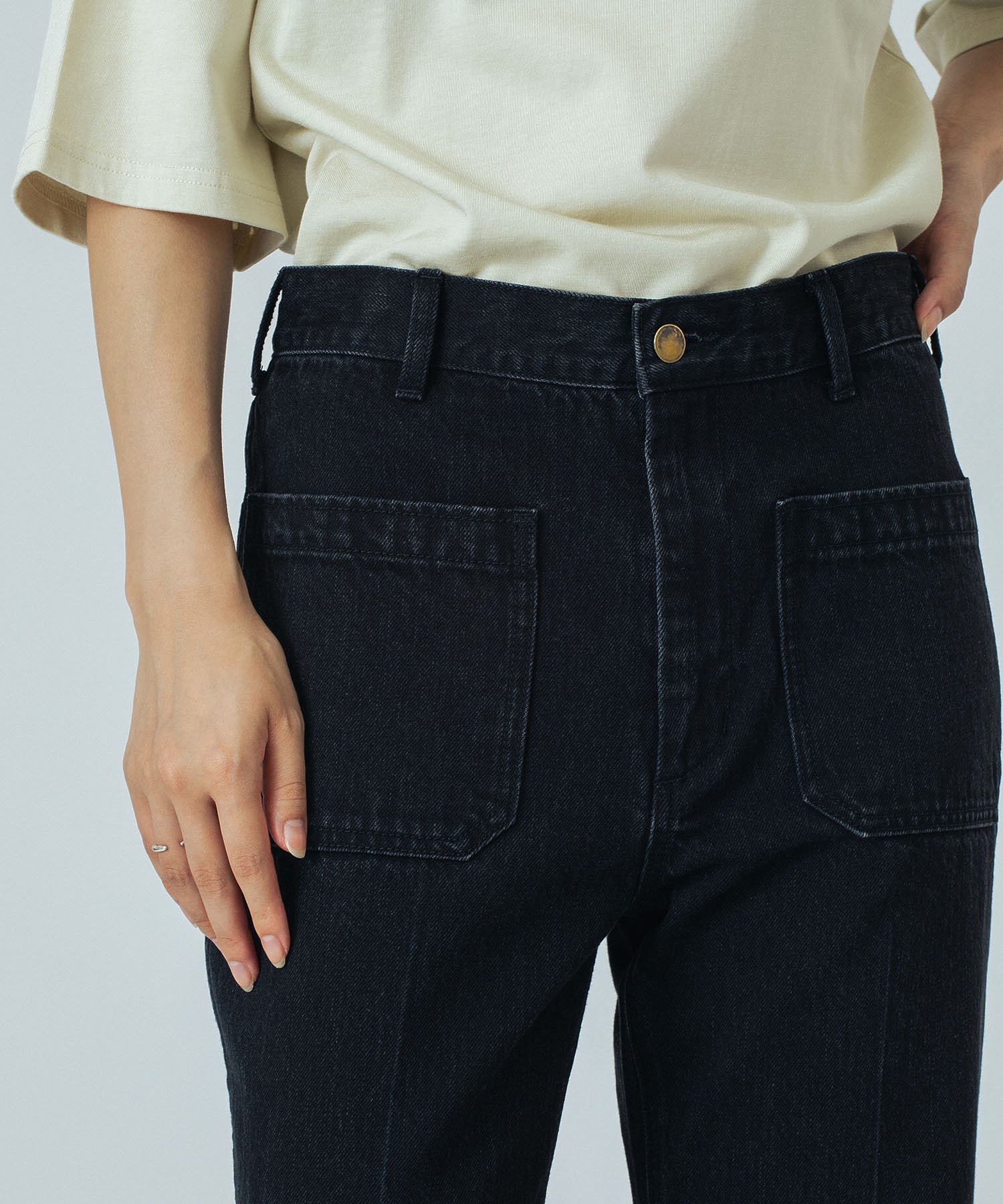 CREOLME/フレアデニムパンツ