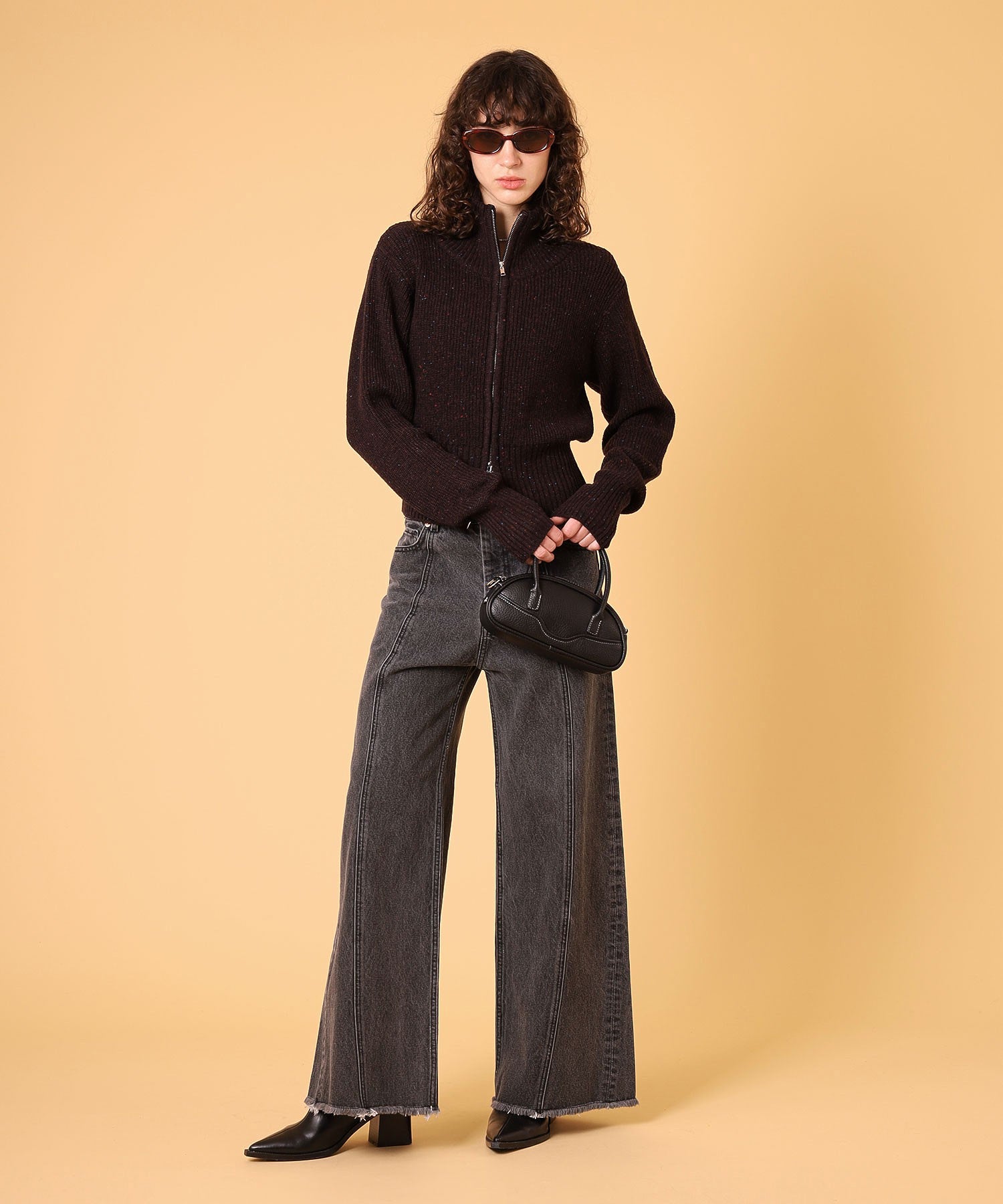 ネップジップアップセーター