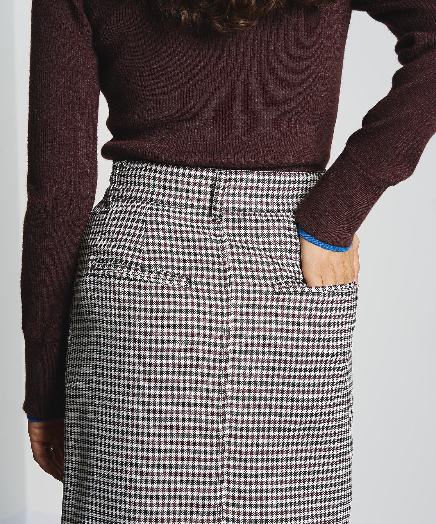 CREOLME/CHECK PENCIL SKIRT