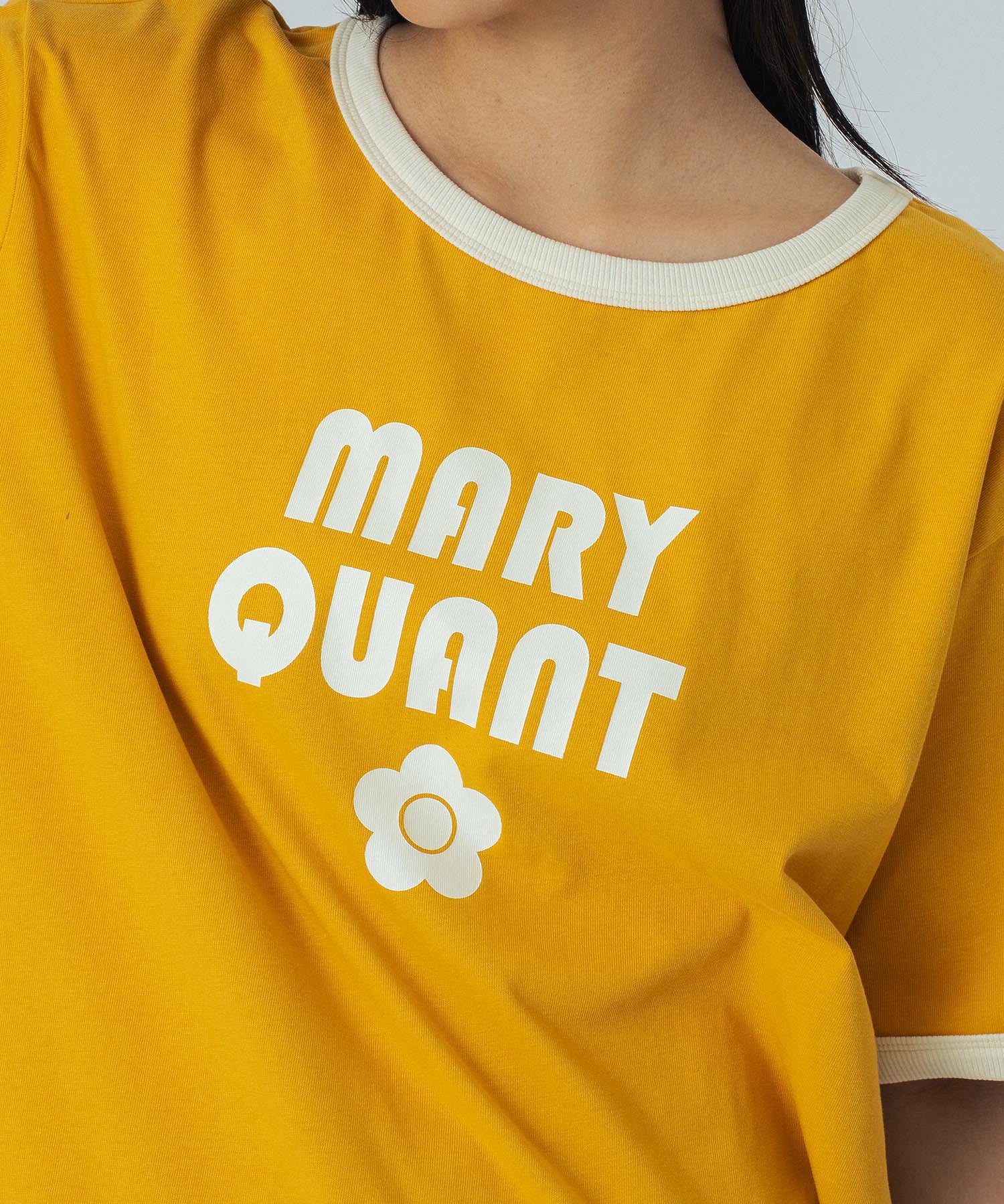 【イエローカラー/S・LサイズROSE BUD別注】MARY QUANT/RINGER TSHIRT