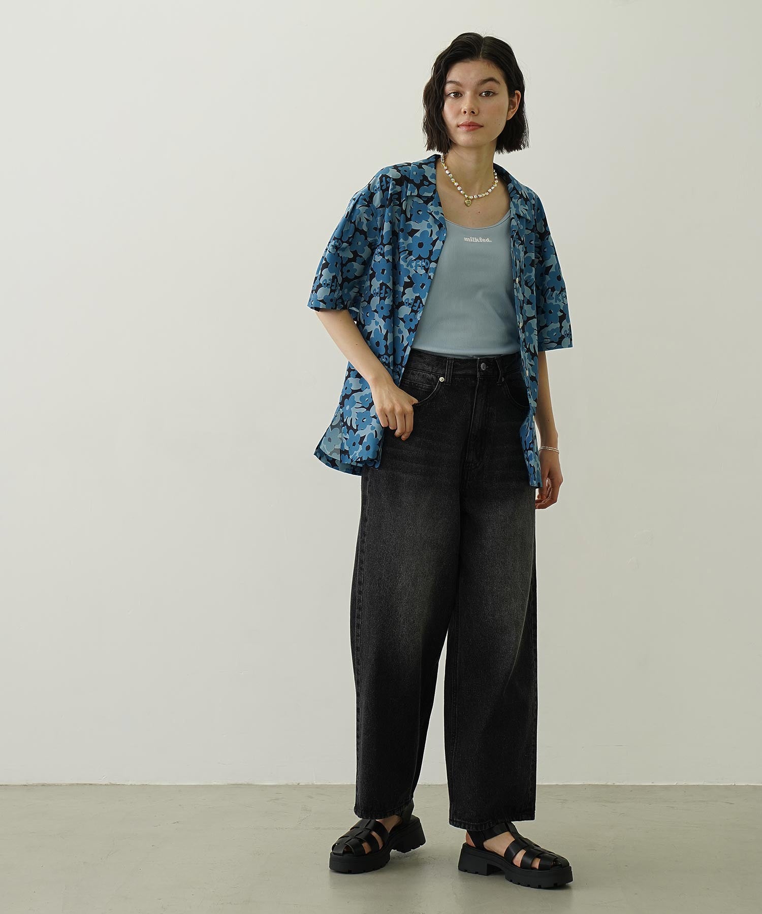 COOPER HEART WIDE DENIM PANTS