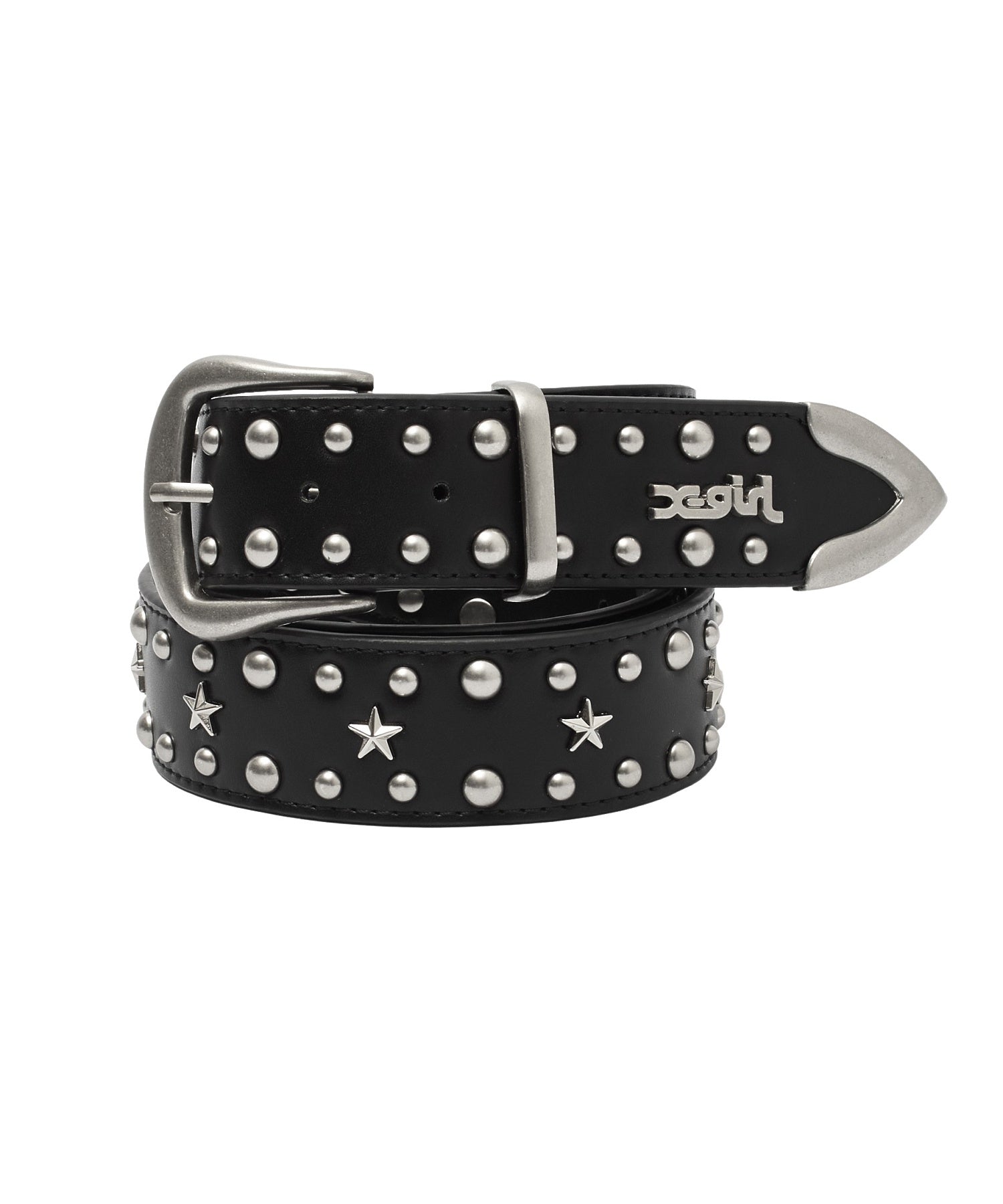 STAR STUDDED FAUX LEATHER BELT