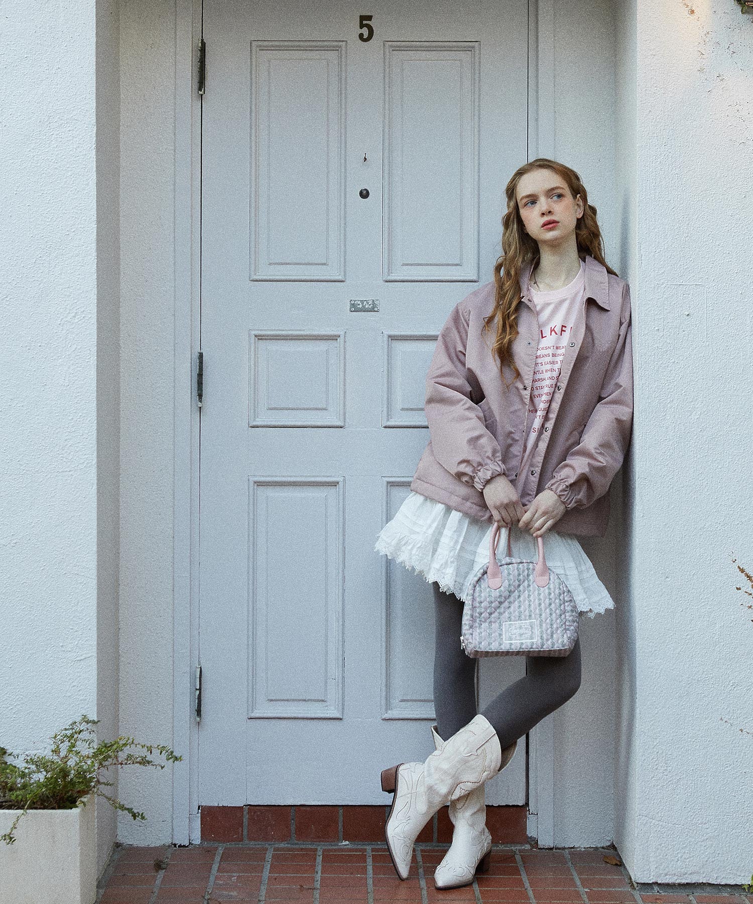 STRIPED FLOWER QUILTED BAG