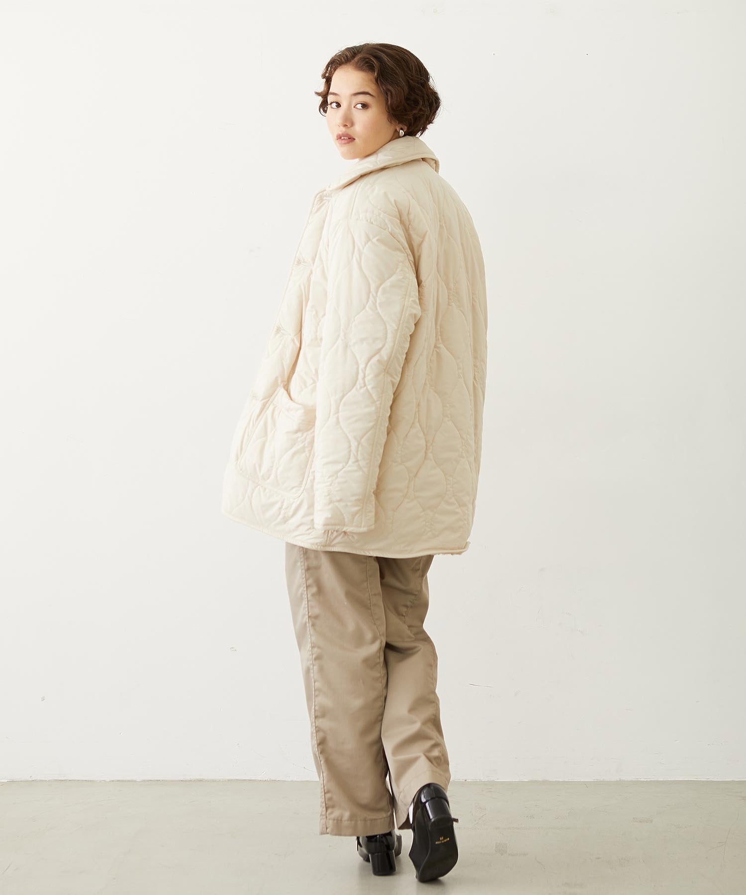 REVERSIBLE QUILTED LOGO LONG COAT