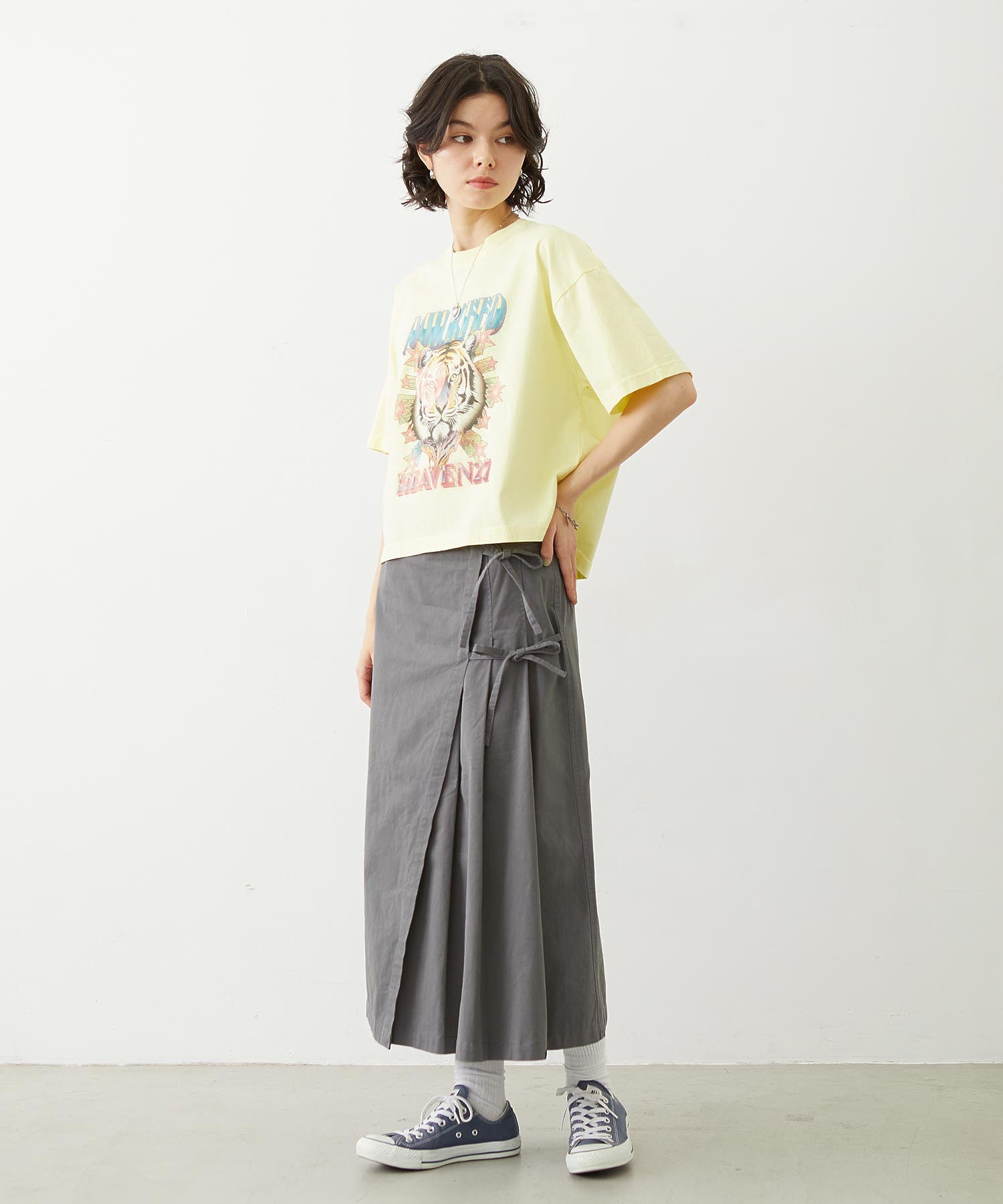 CHINO TUCK LONG SKIRT