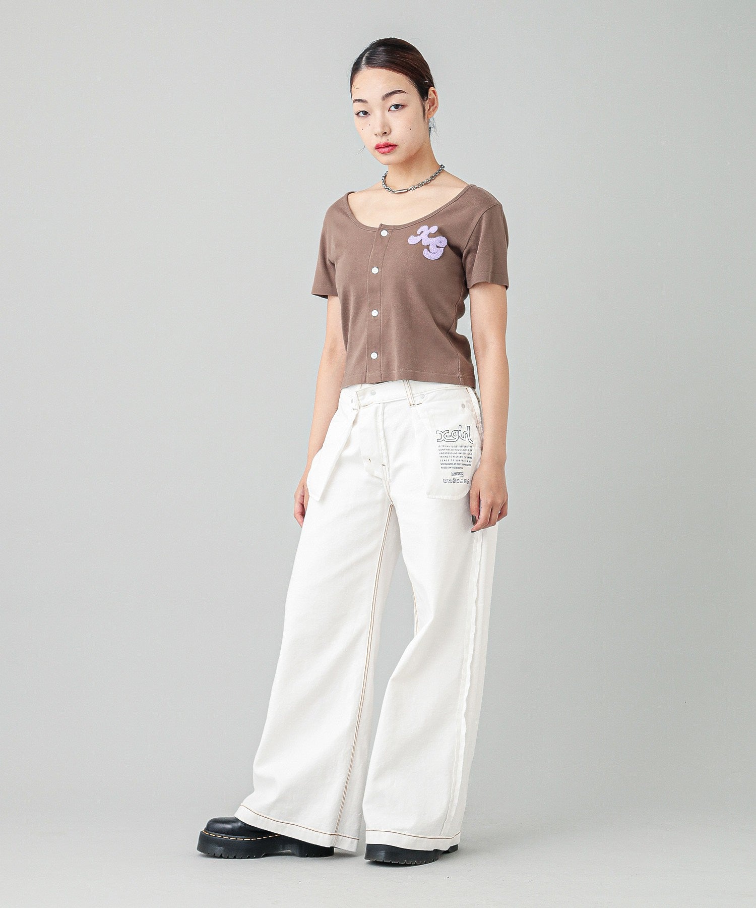 CHENILLE EMBROIDERED LOGO CARDIGAN