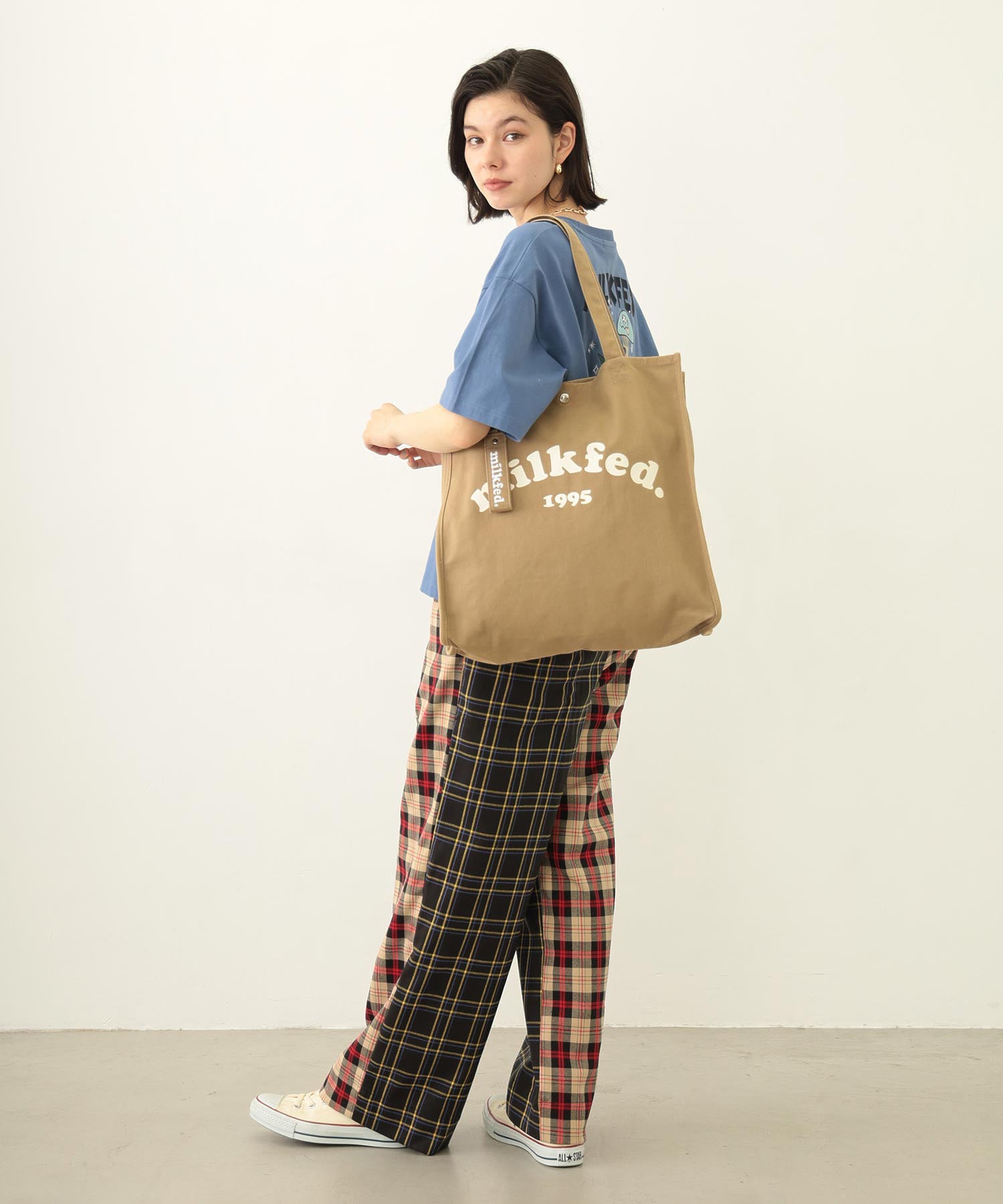 PIPING SQUARE TOTE COOPER LOGO MILKFED.