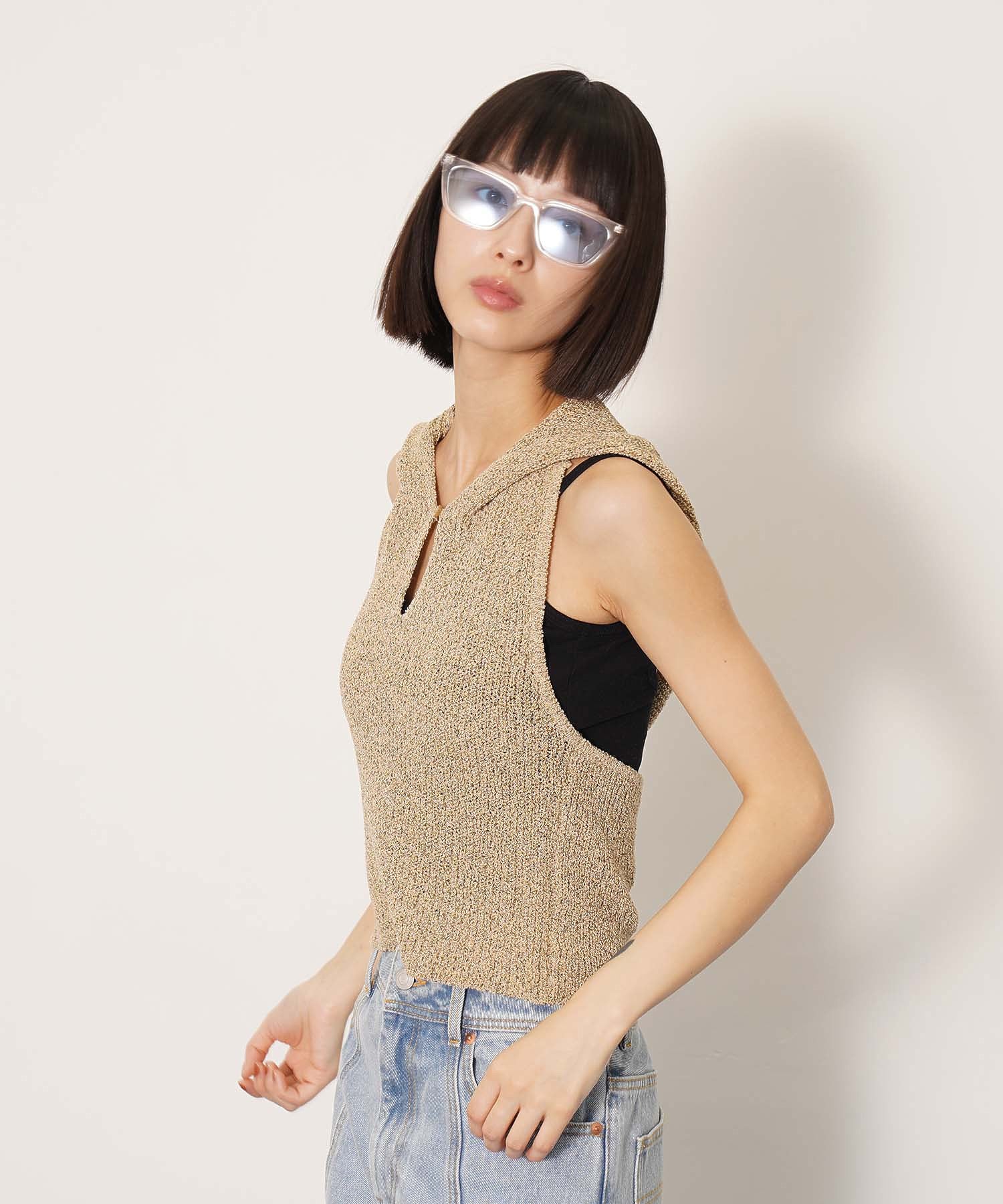 ＜人気アイテム再入荷＞バックオープンニットフーディー