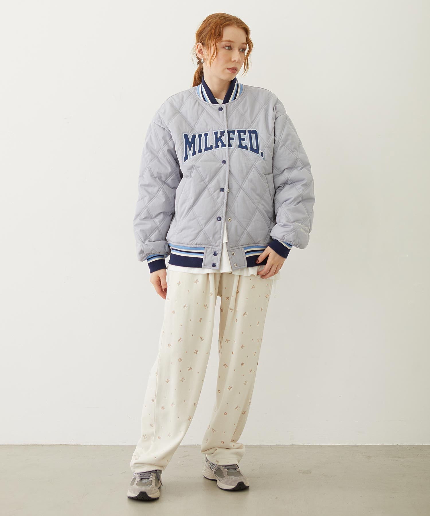 SATIN LOGO PATCH QUILTED JACKET