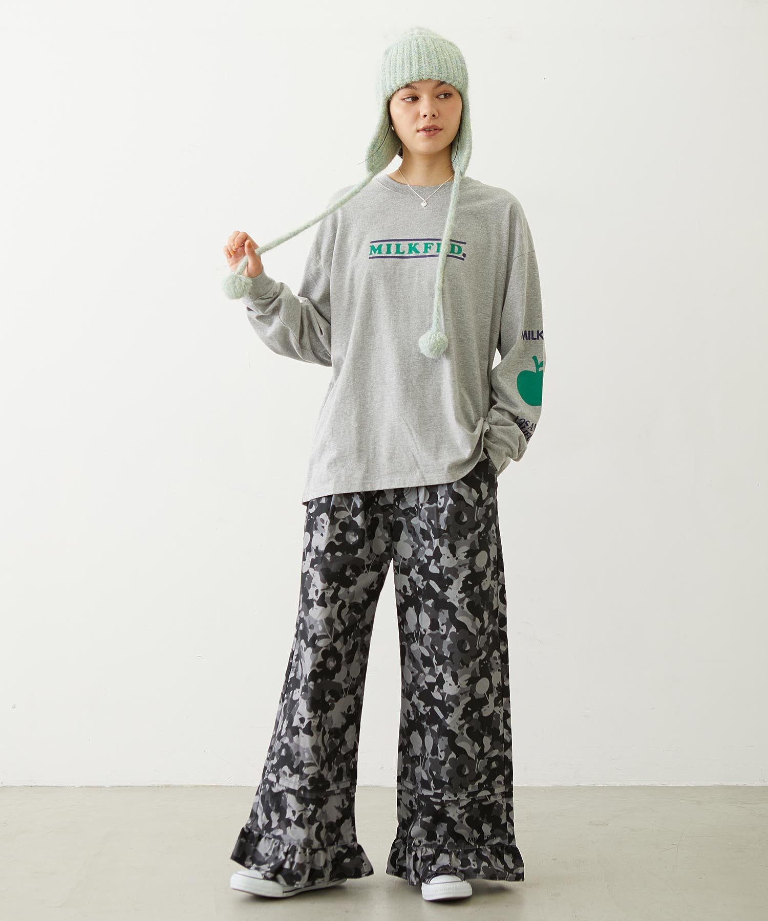 FRILL HEM CAMO PANTS