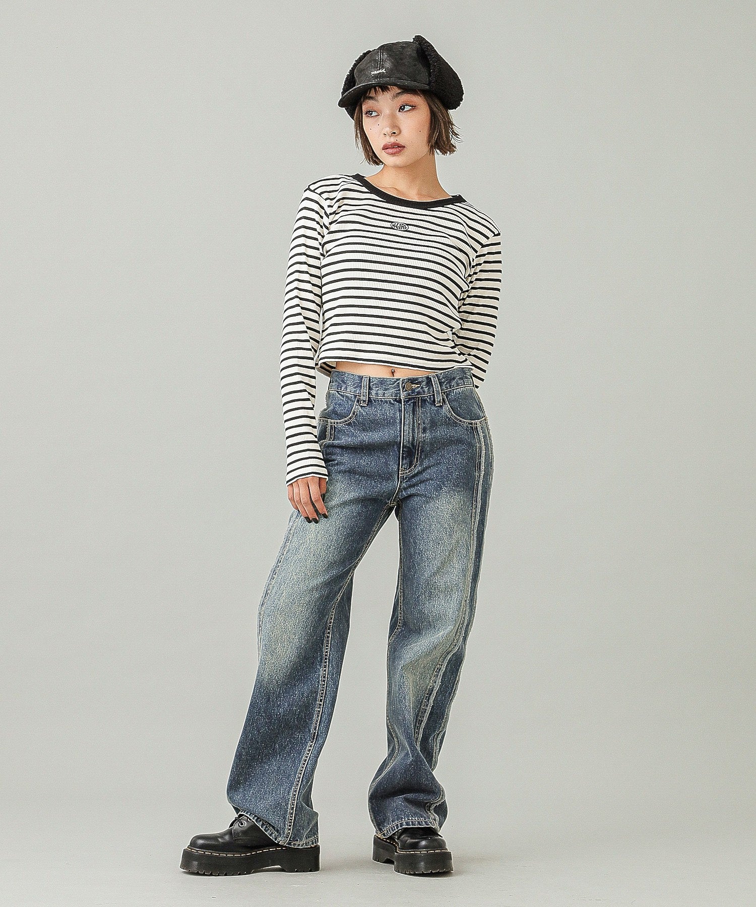 SIDE STRIPE DENIM PANTS