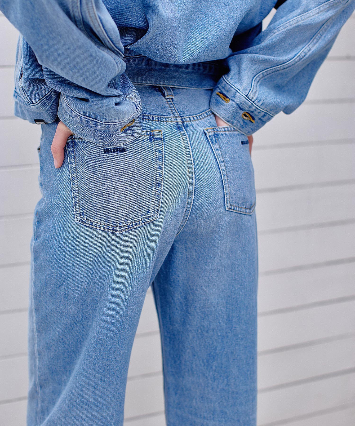 MILKFED. EMBROIDERED DENIM PANTS