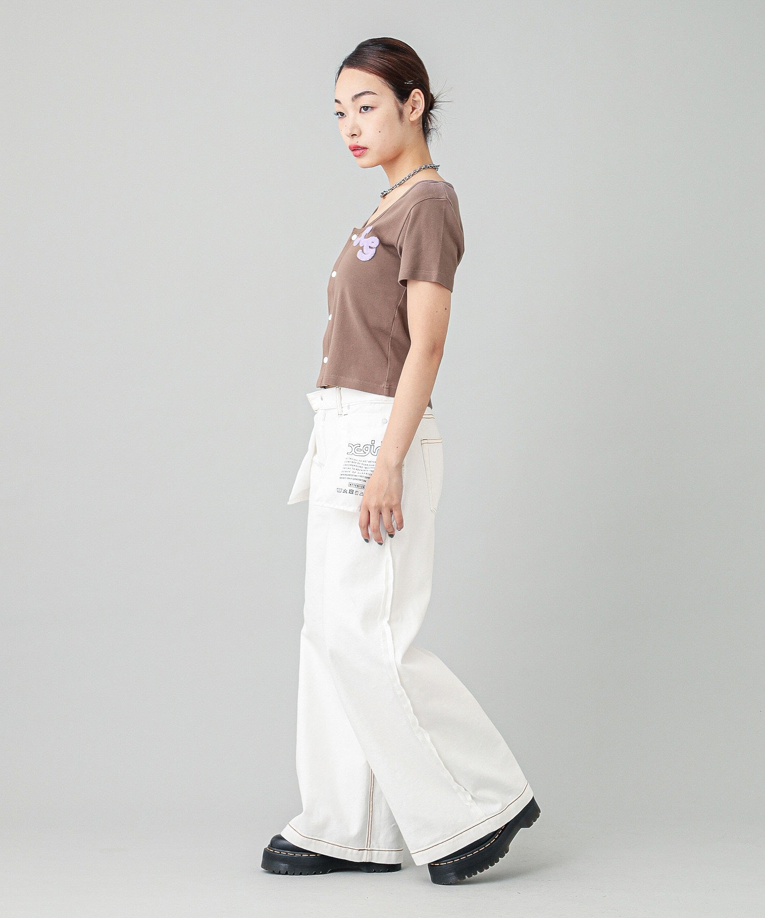 CHENILLE EMBROIDERED LOGO CARDIGAN