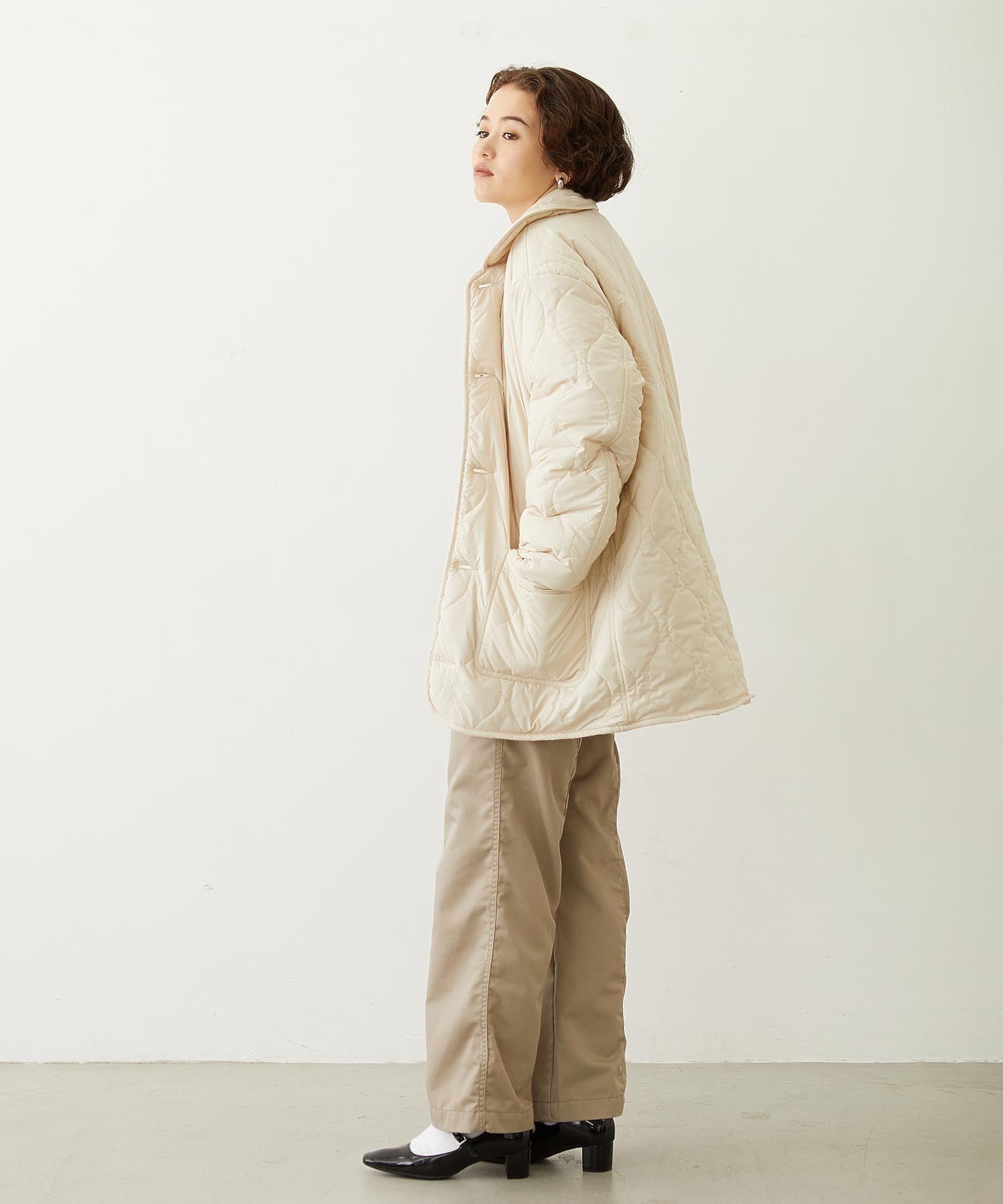 REVERSIBLE QUILTED LOGO LONG COAT
