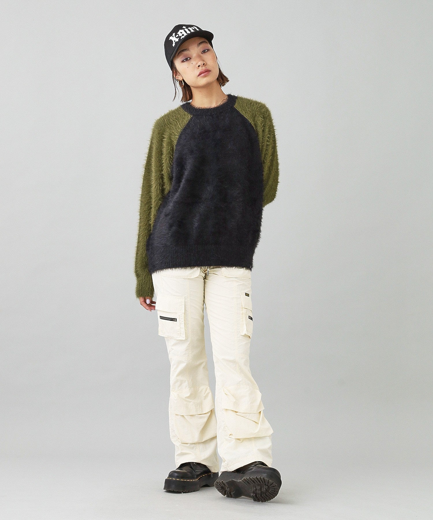 SHAGGY KNIT RAGLAN SLEEVE TOP