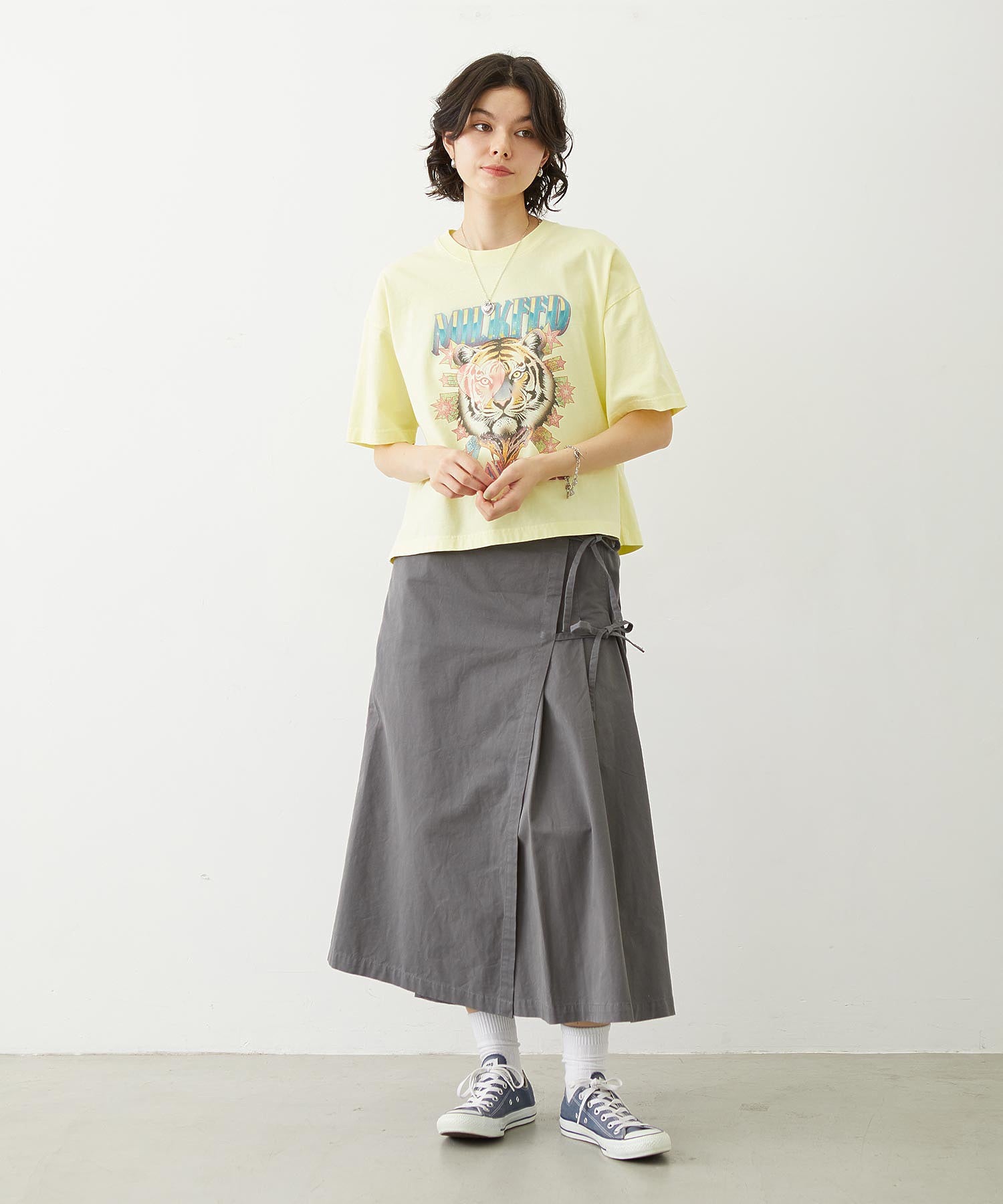 CHINO TUCK LONG SKIRT