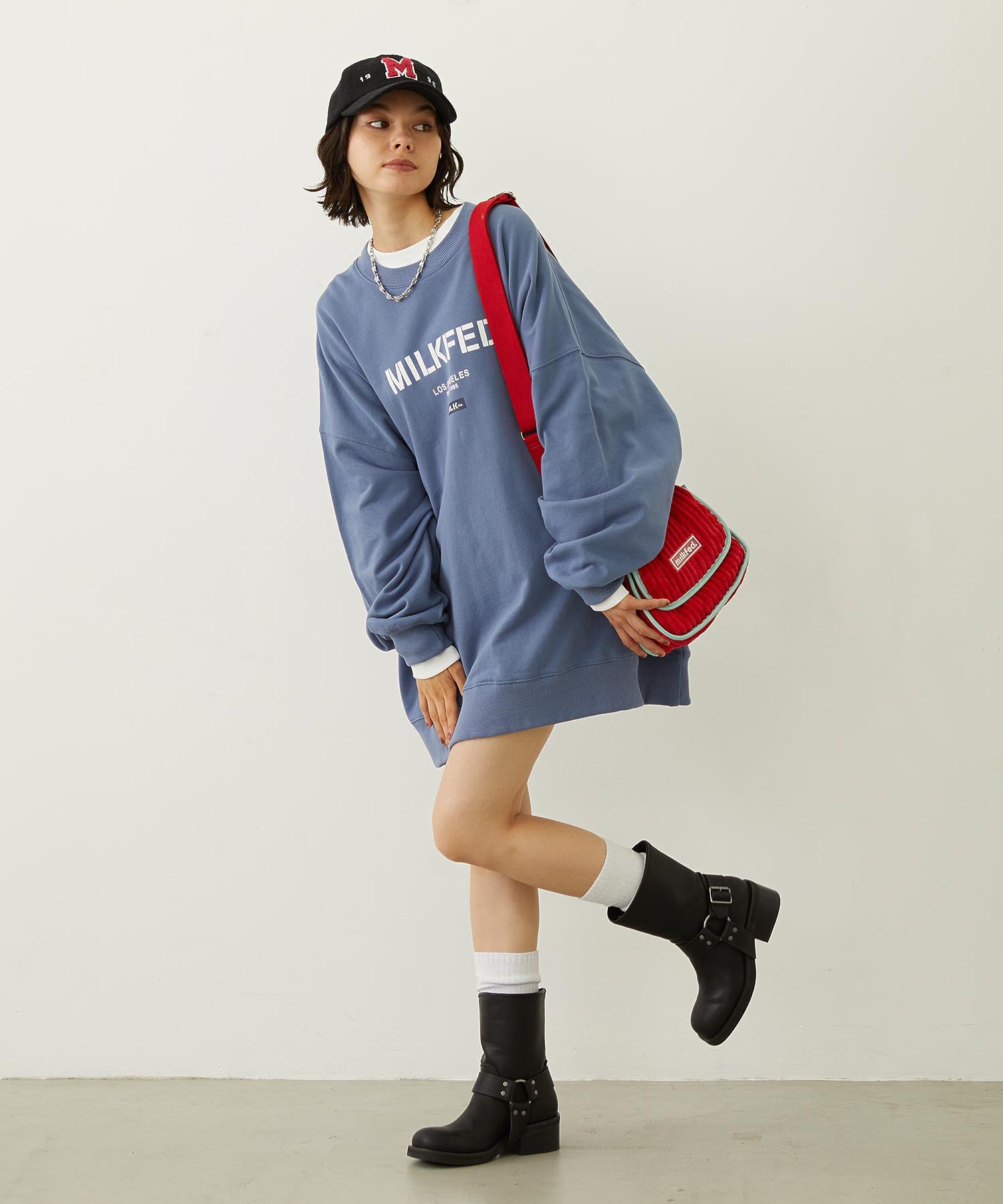 STENCIL AND BAR LOGO BIG SWEAT TOP