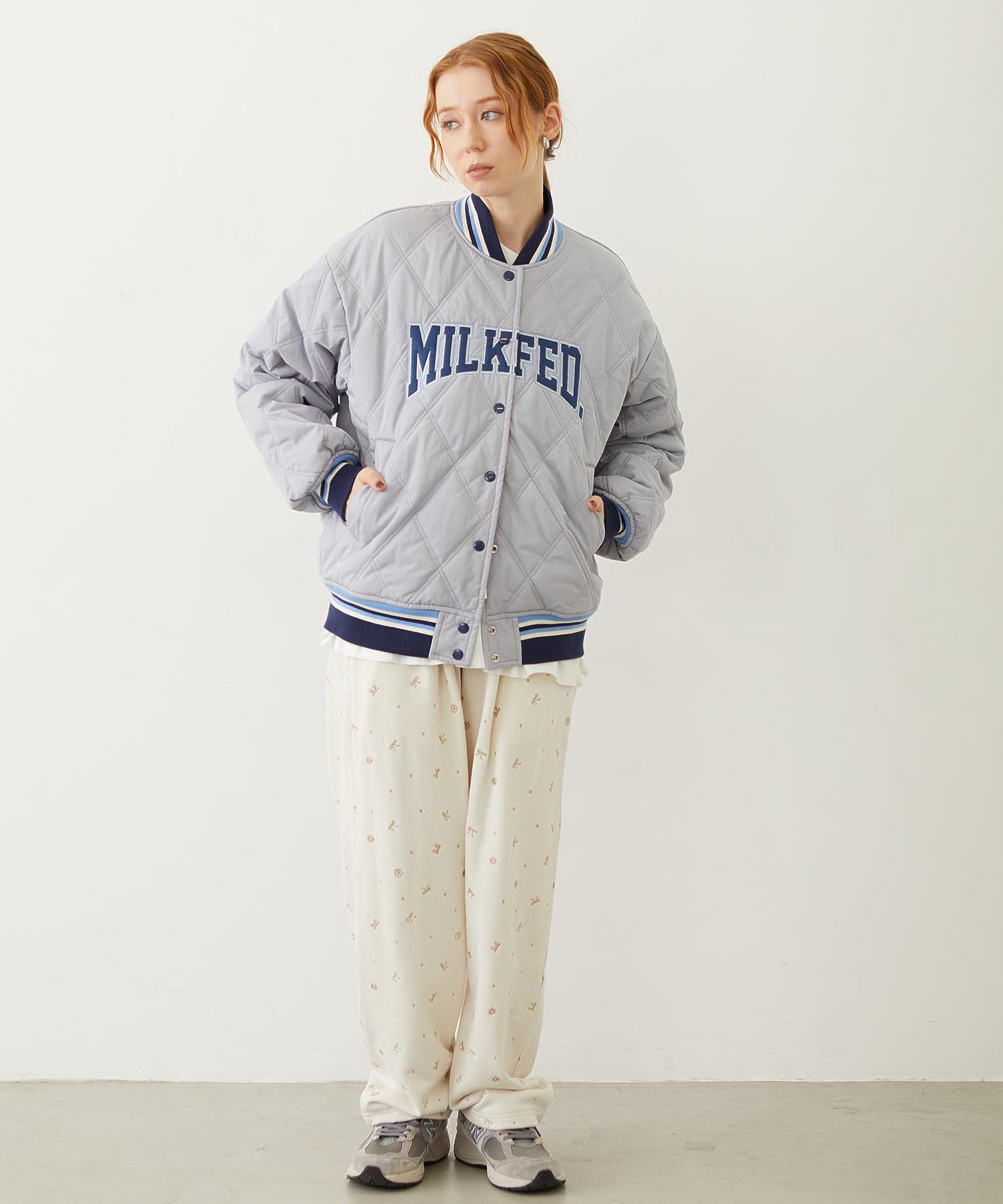 SATIN LOGO PATCH QUILTED JACKET