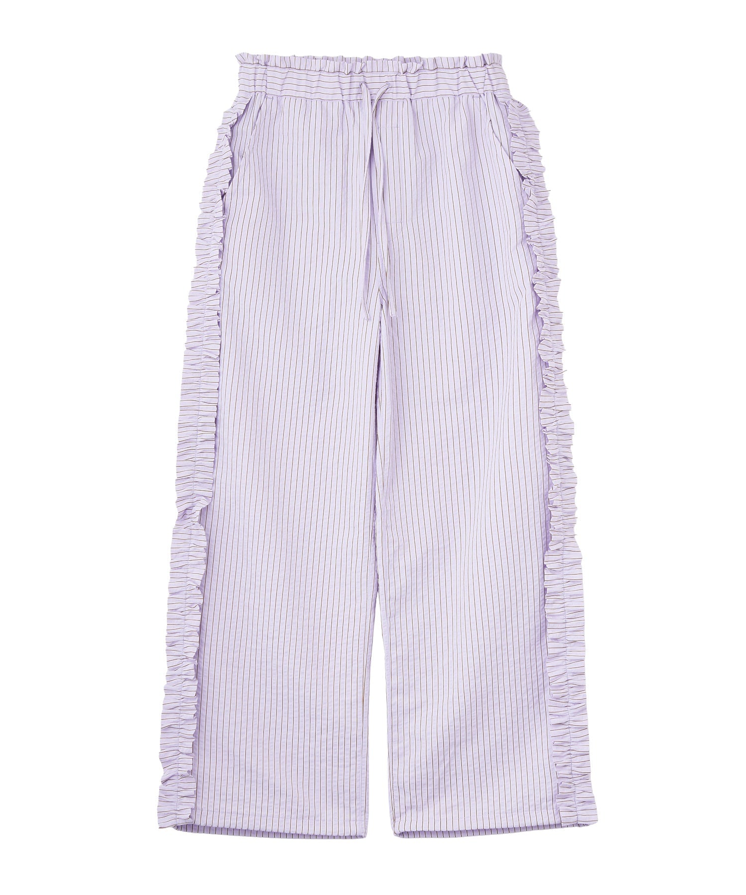 STRIPED RUFFLE PANTS