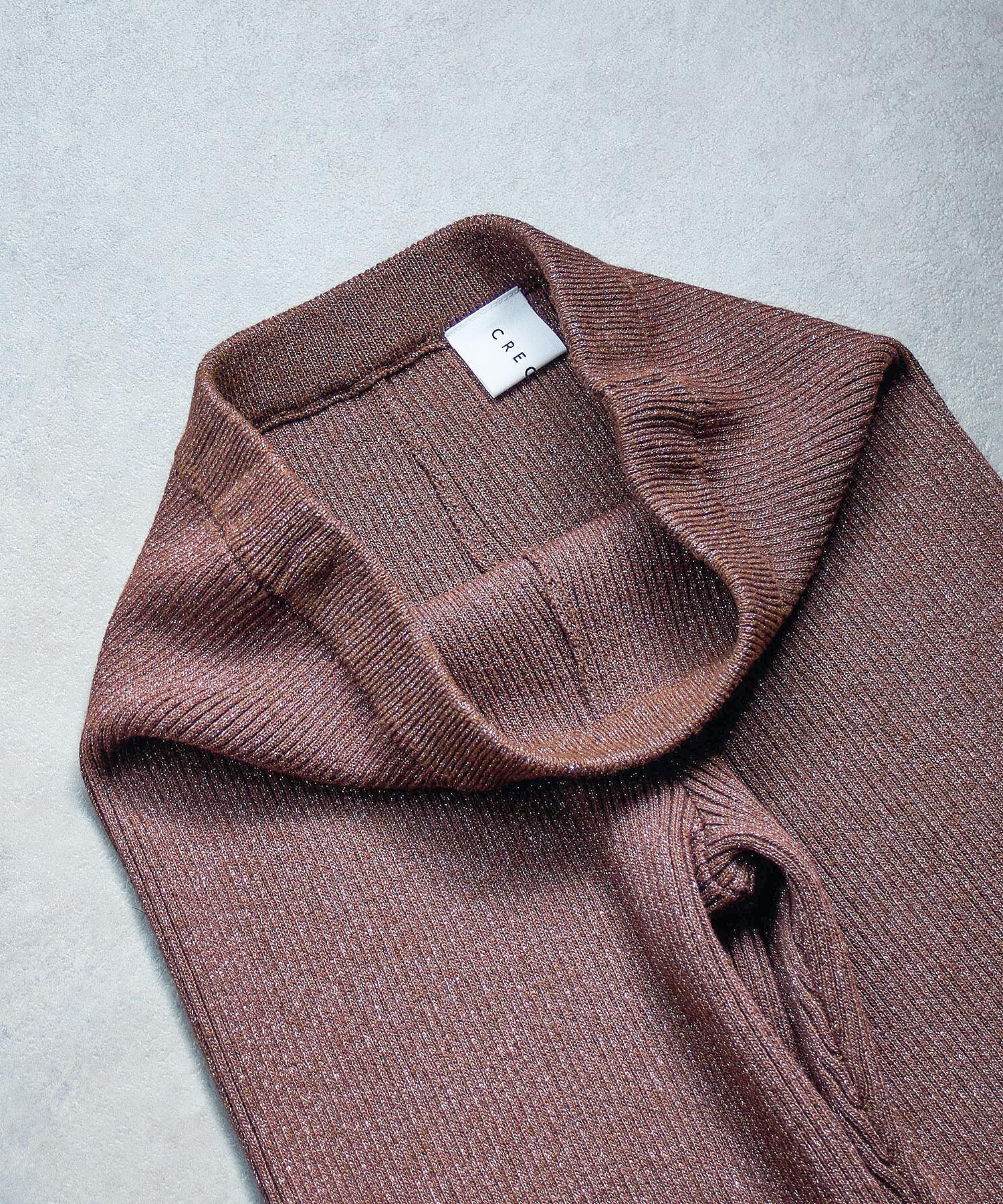 CREOLME/LAME KNIT HALF PANTS