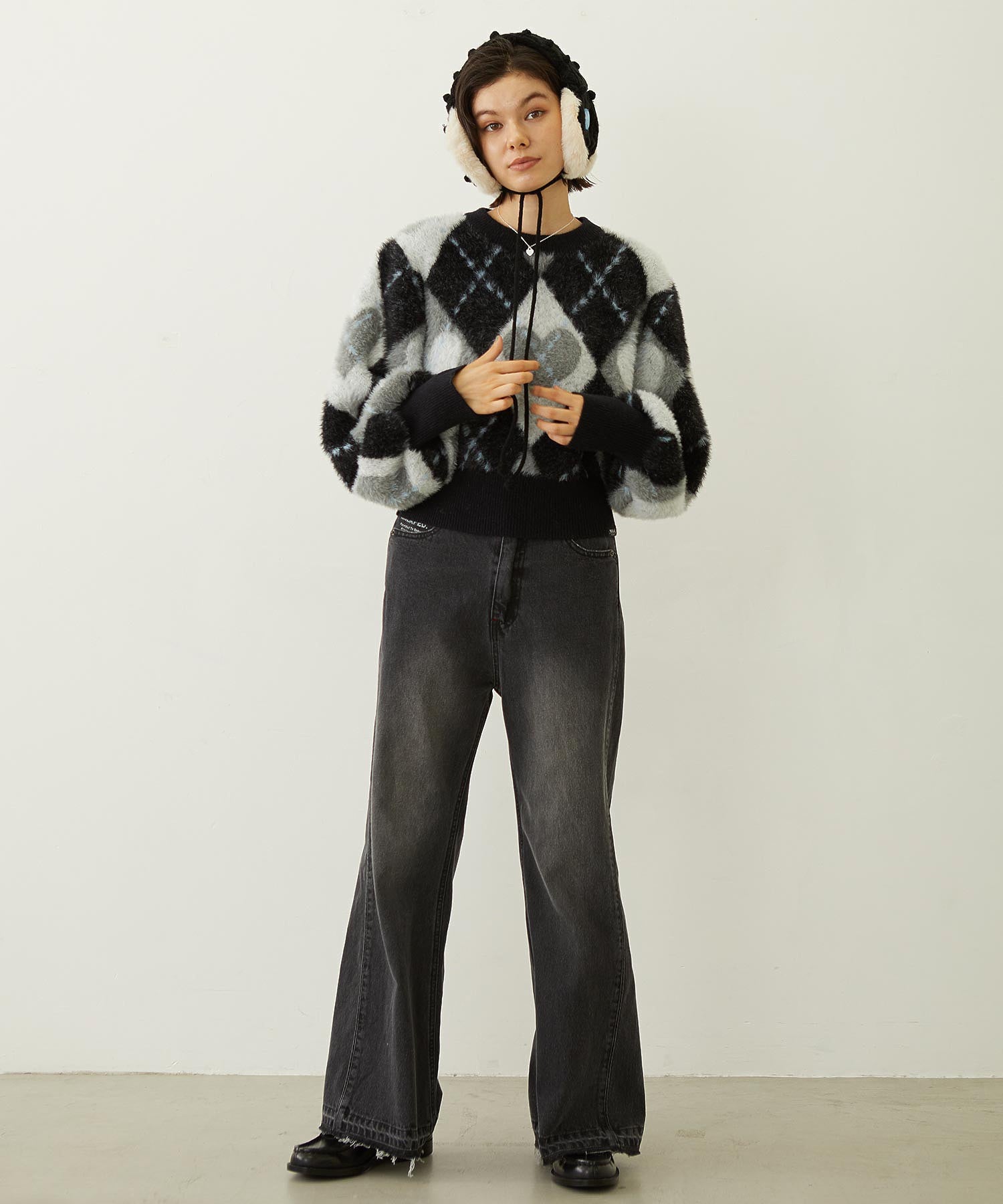 FLARED DENIM PANTS