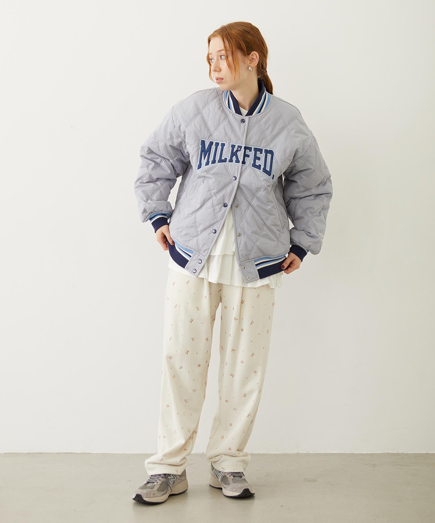 SATIN LOGO PATCH QUILTED JACKET