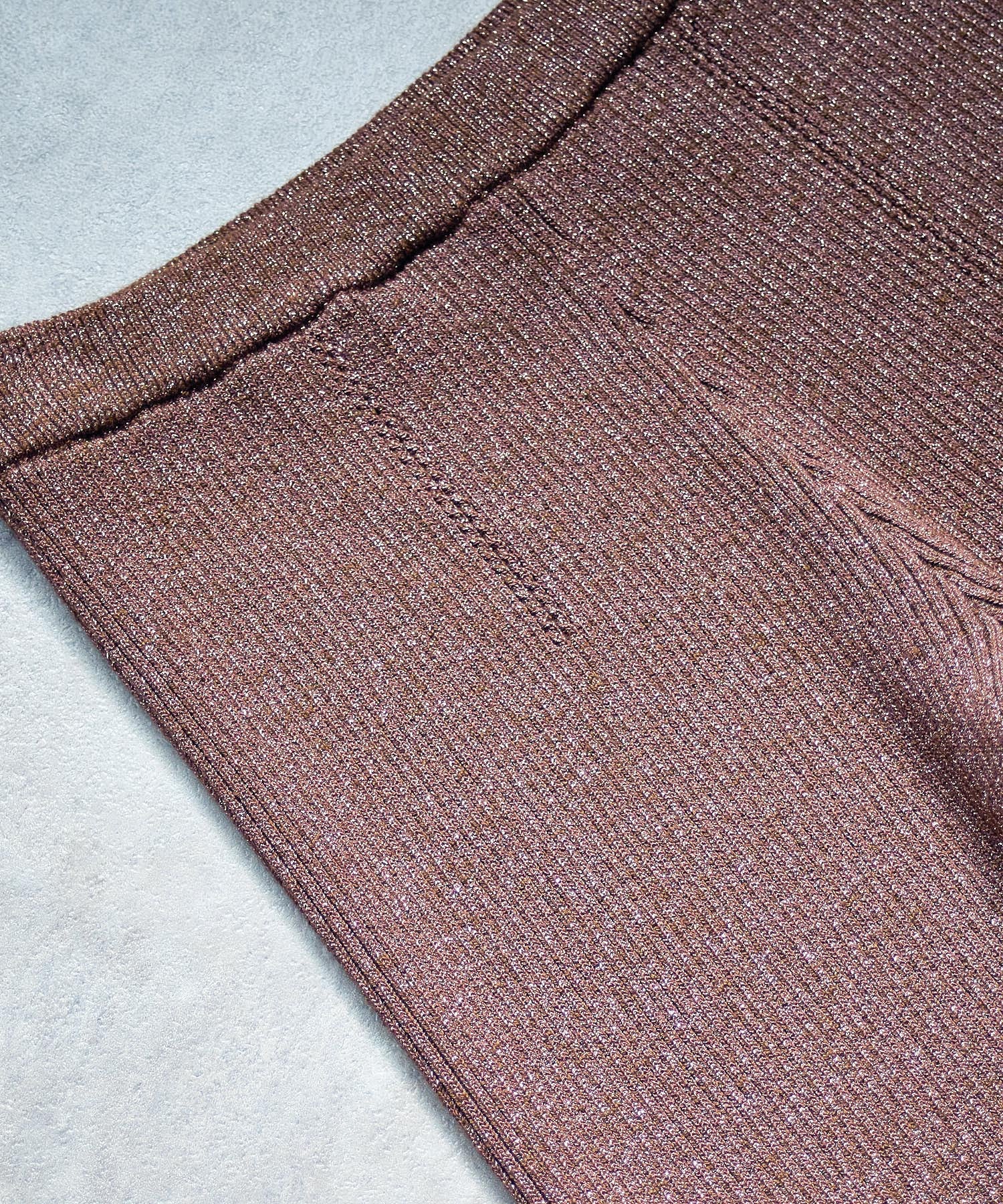 CREOLME/LAME KNIT HALF PANTS