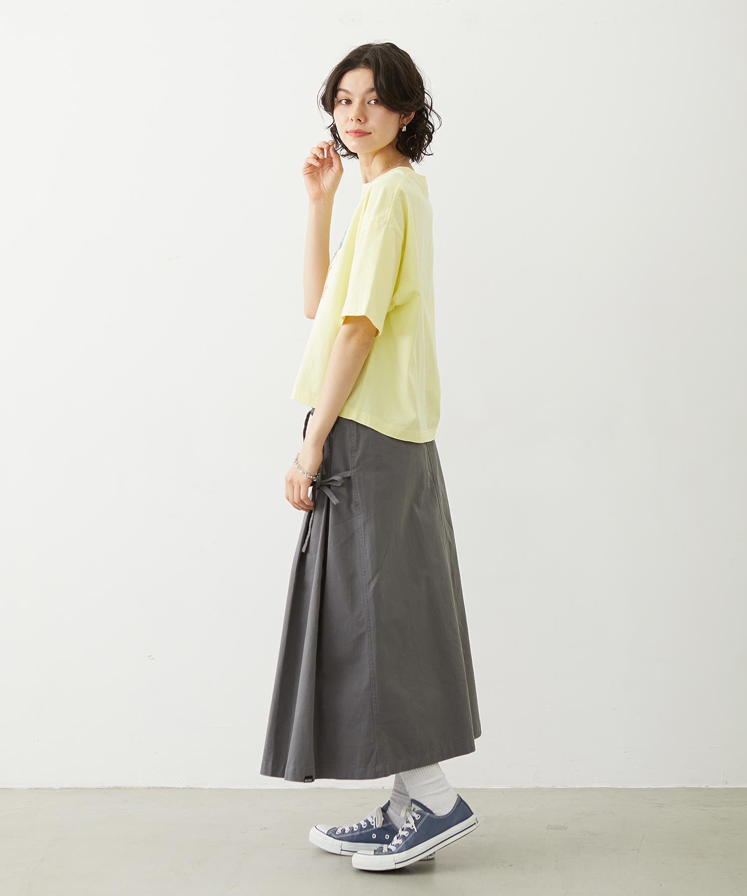 CHINO TUCK LONG SKIRT