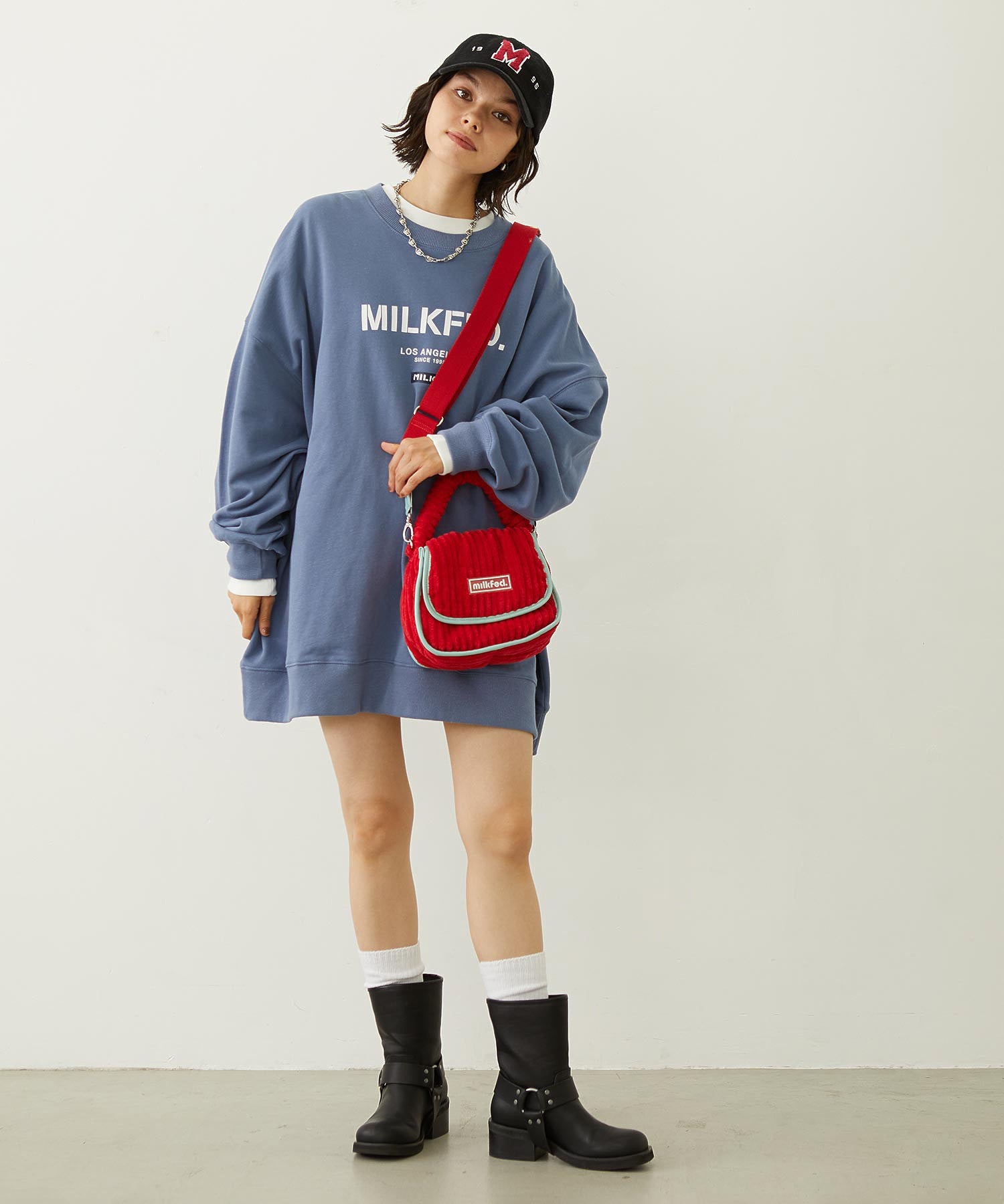 STENCIL AND BAR LOGO BIG SWEAT TOP