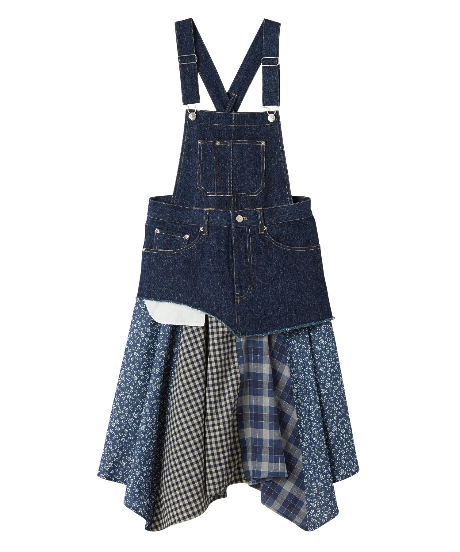 PATCHWORK OVERALL SKIRT