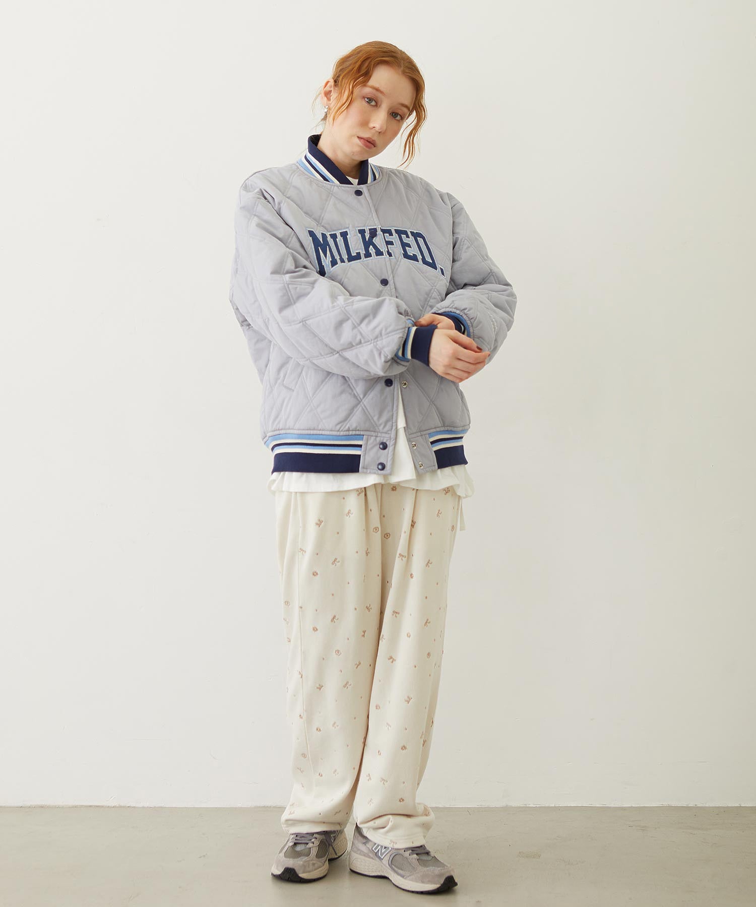 SATIN LOGO PATCH QUILTED JACKET