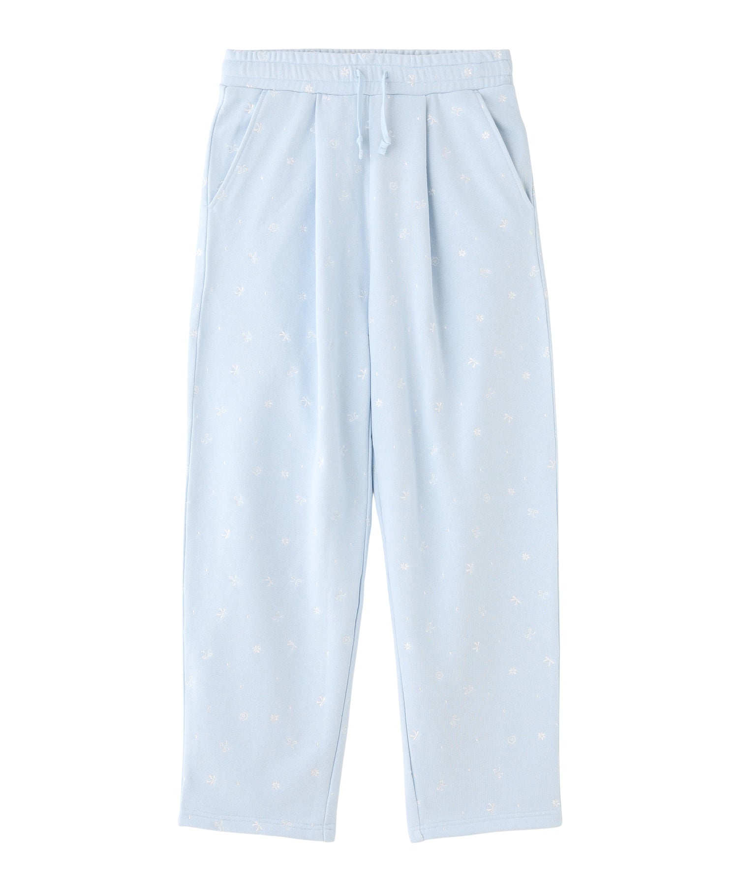 EMBROIDERY TUCK SWEAT PANTS