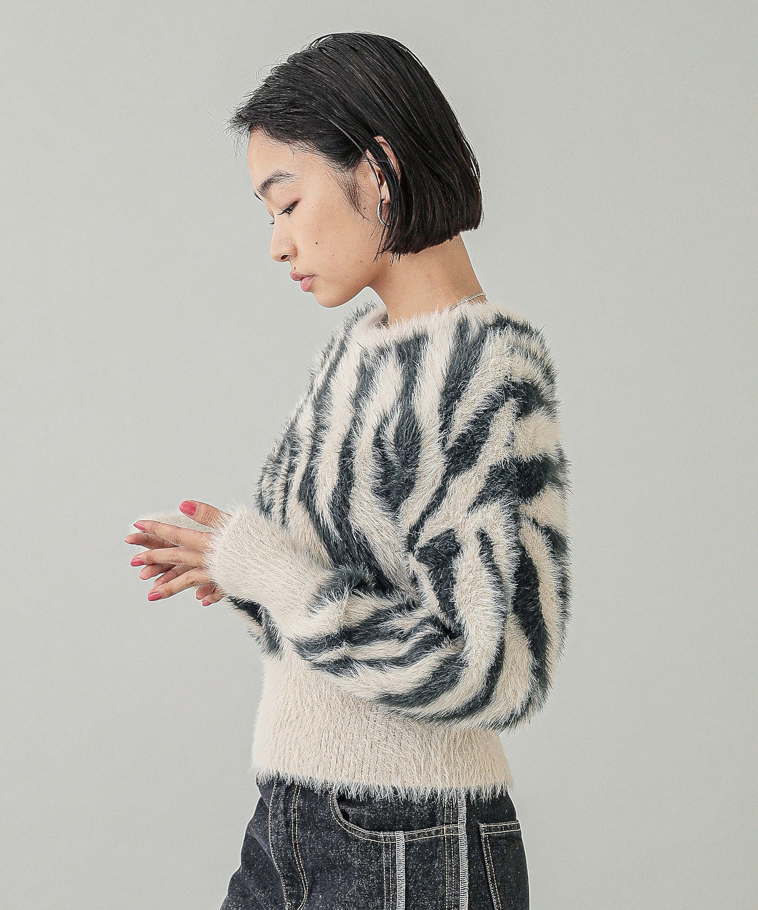 ZEBRA 2WAY KNIT CARDIGAN