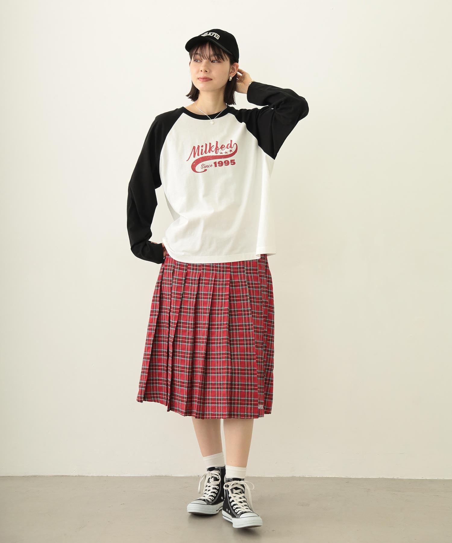 PLEATED PLAID SKIRT