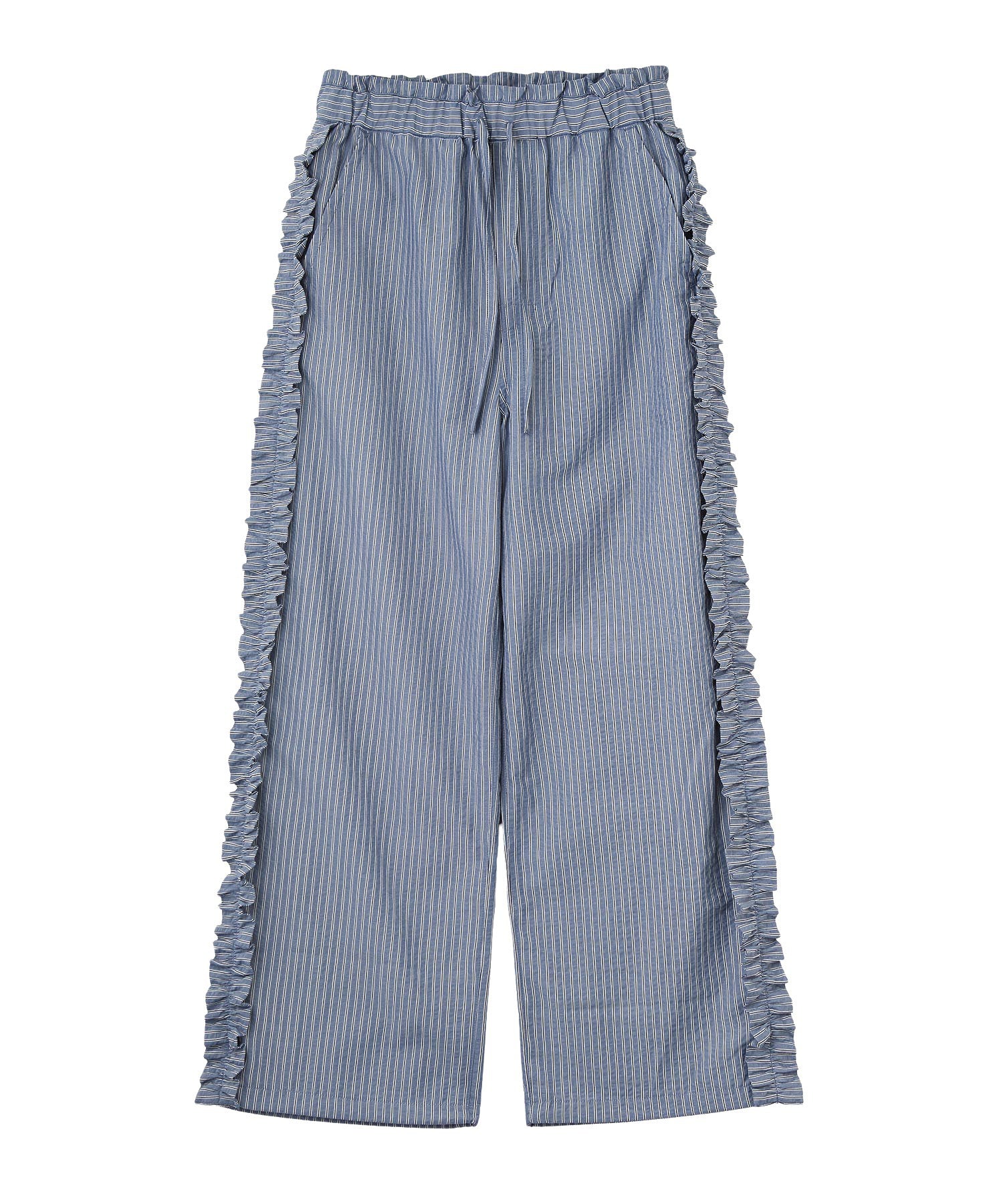 STRIPED RUFFLE PANTS